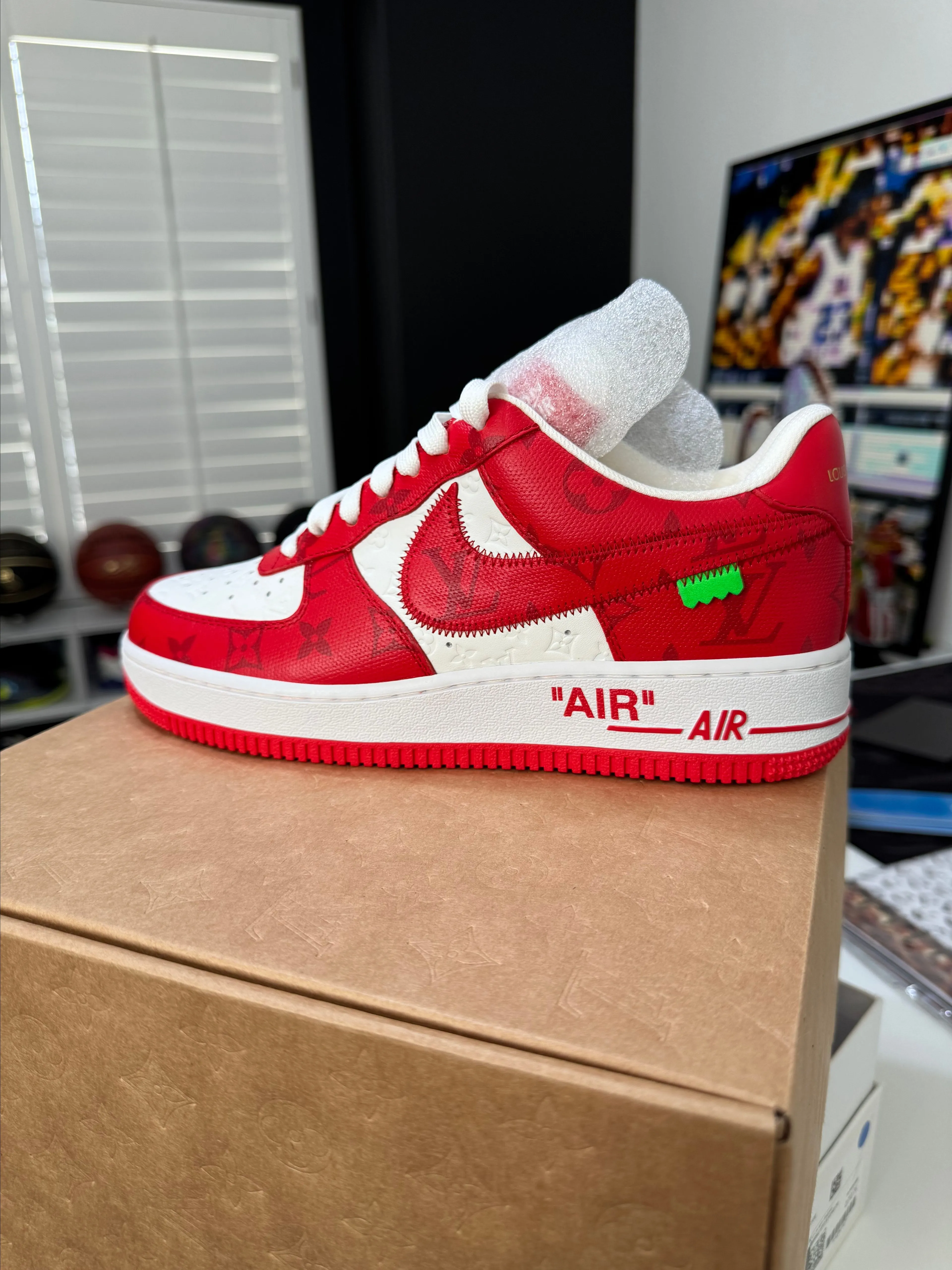 Product image for Nike x LV Air Force 1 Red size 7