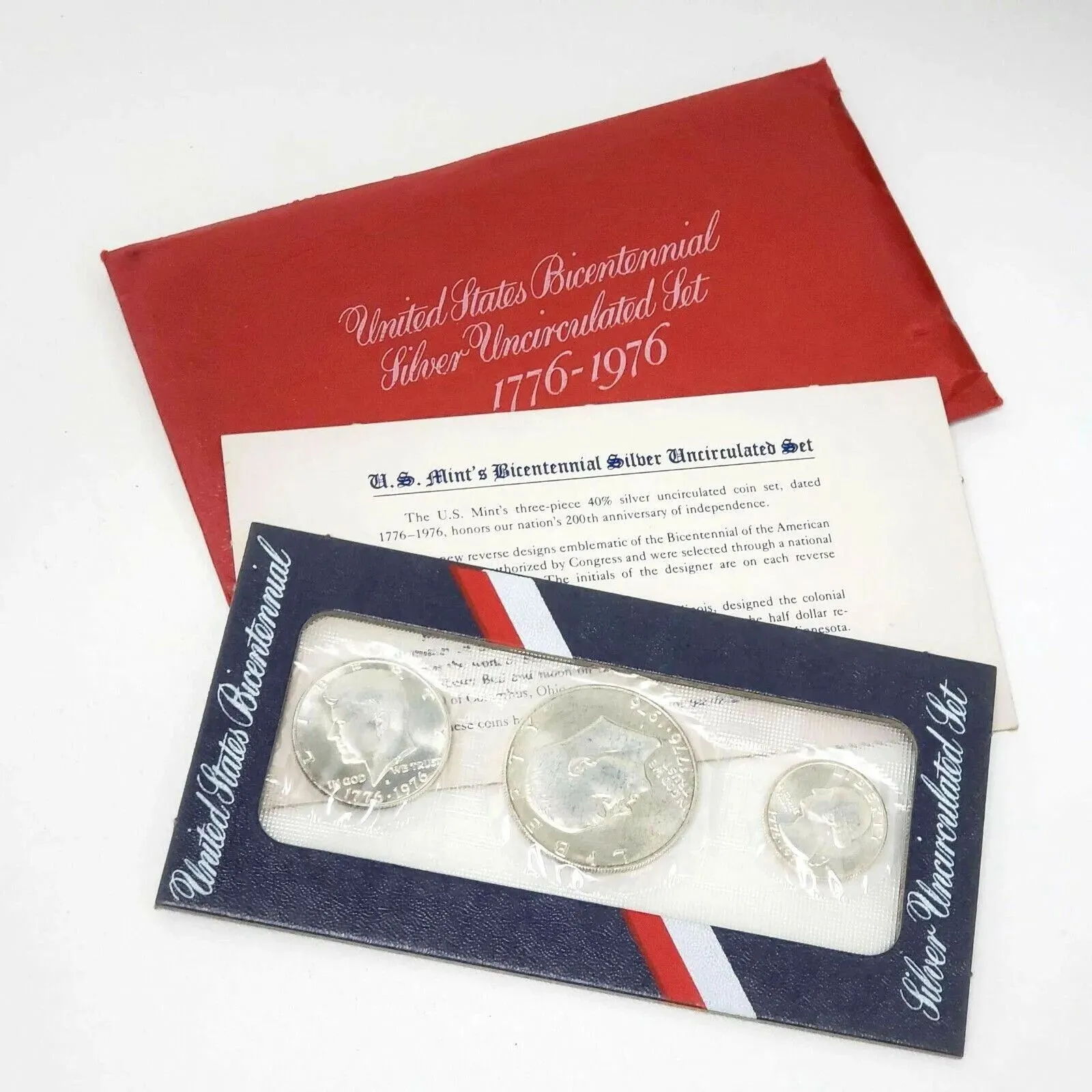 Product image for (1) 1976 S United States Mint 40% Silver Bicentennial MS/UNC 3 Piece Coin Set RD