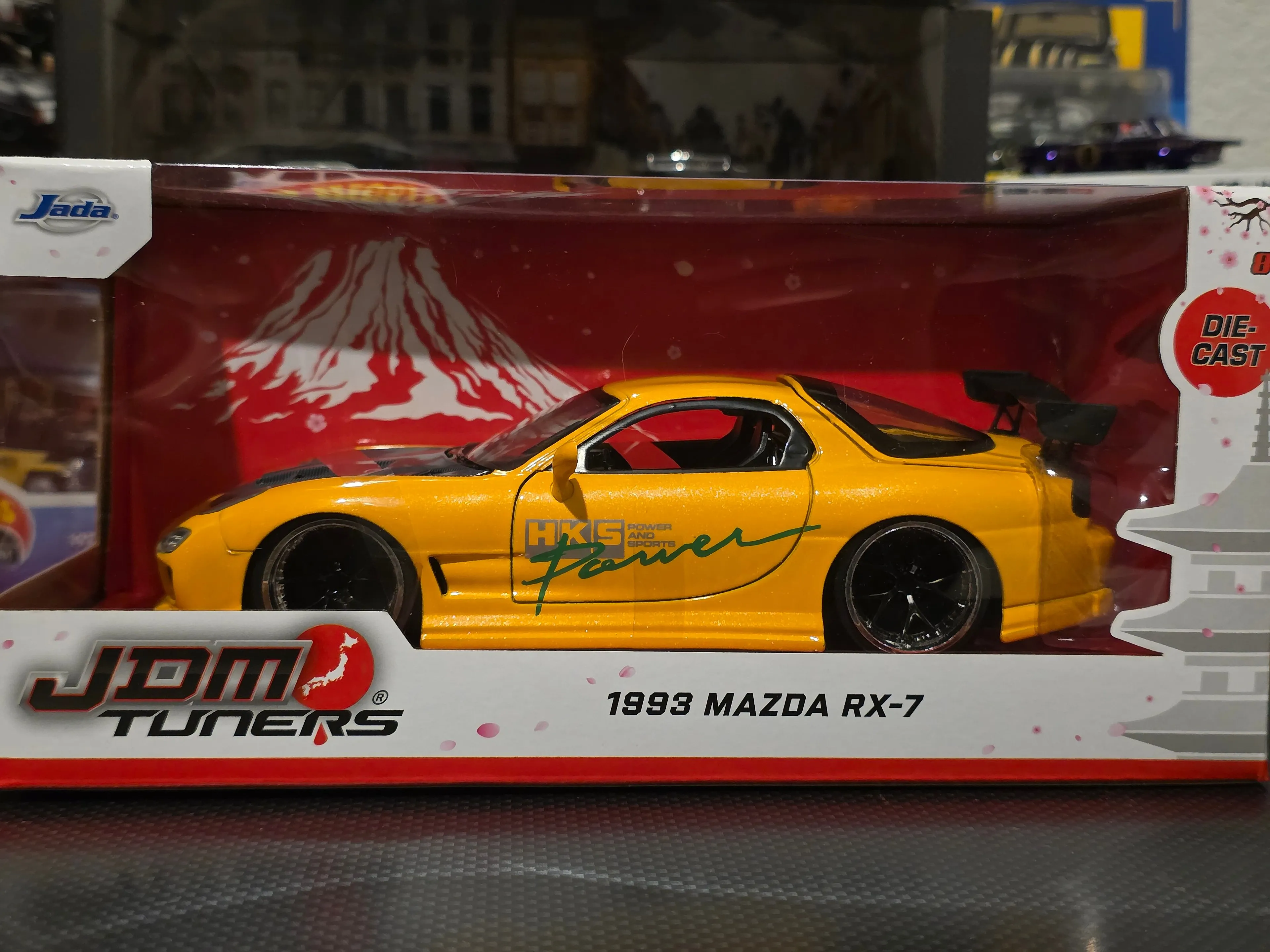 Product image for 1993 Mazda RX-7 FD HKS Tuned - JDM Tuners - Jada 1:24 Yellow