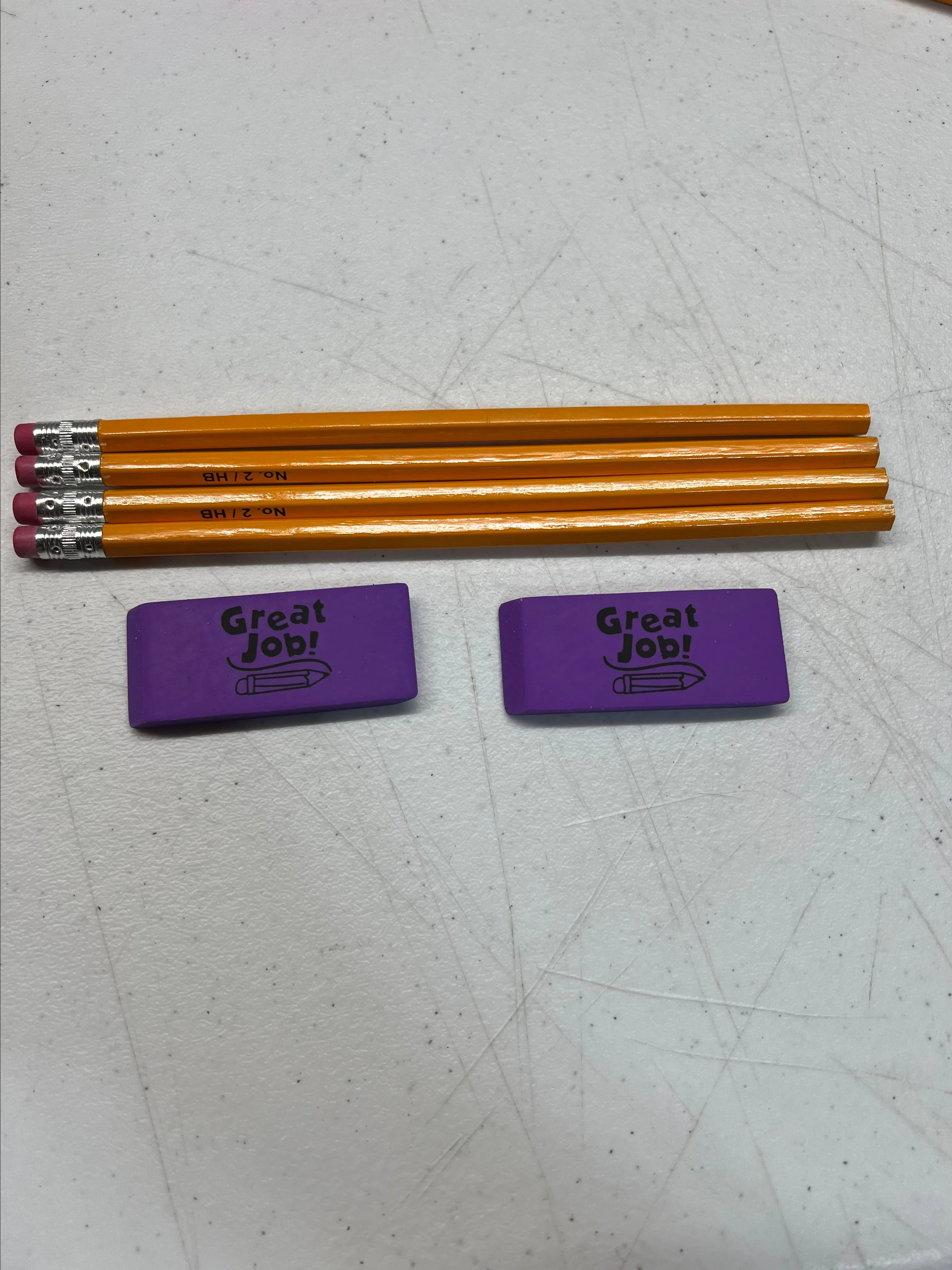 Product image for 6 pc. Pencil and Eraser set - Purple