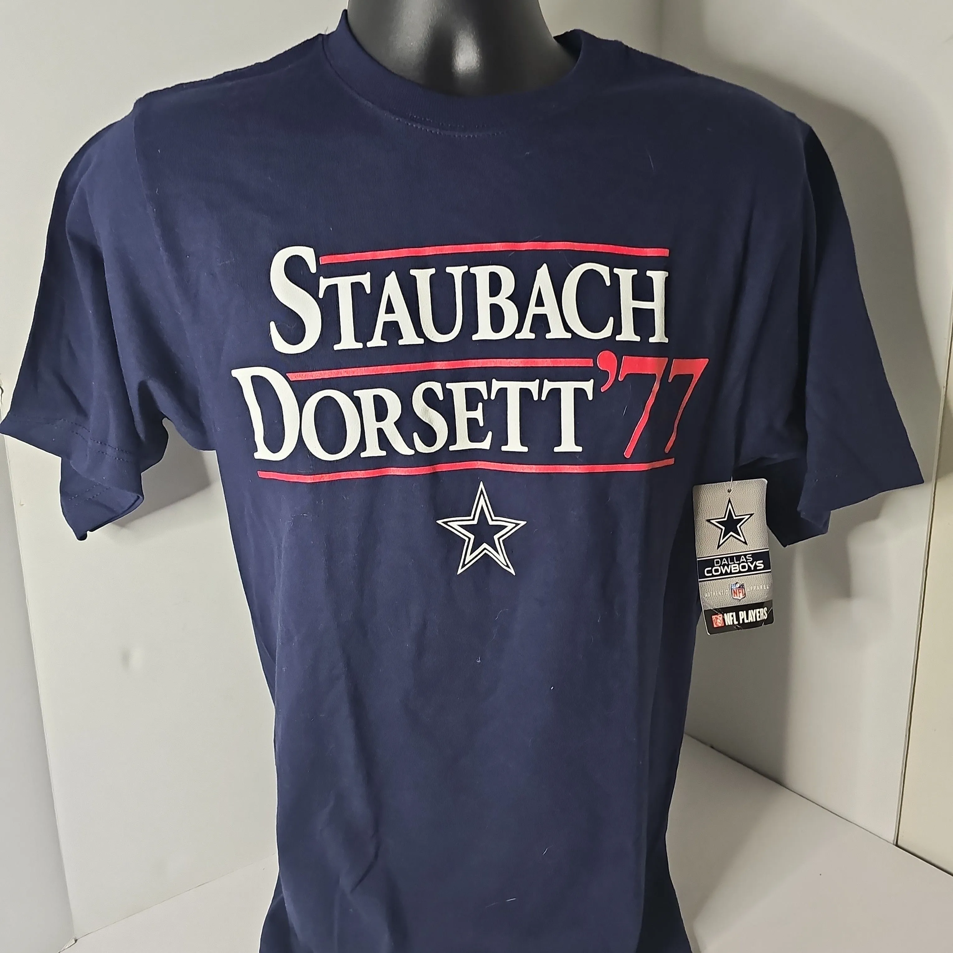 Product image for Small Dallas Cowboys Staubach/Dorset '77 Tee
