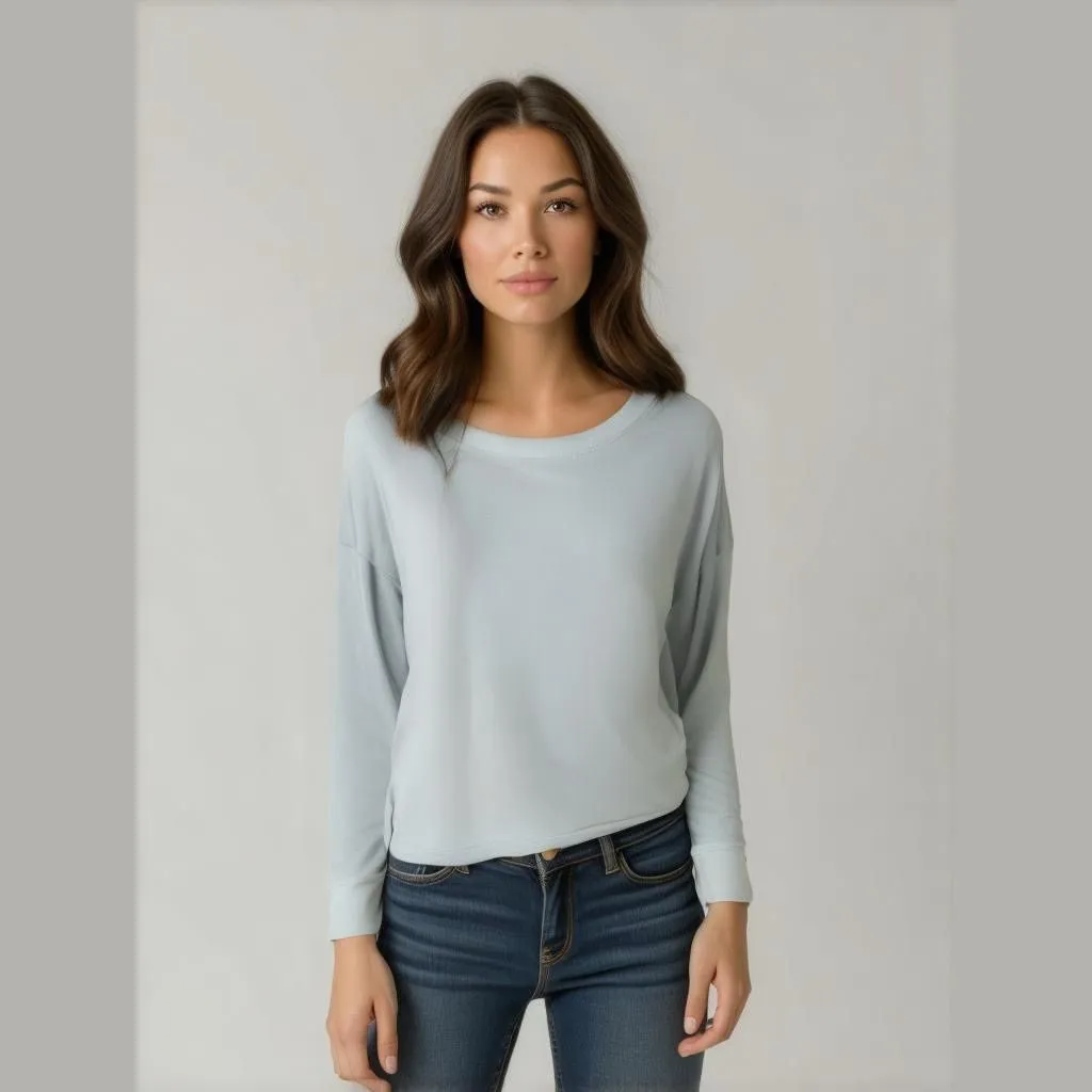 Product image for Women's Victoria's Secret Light Blue Long Sleeve Shirt, Size M