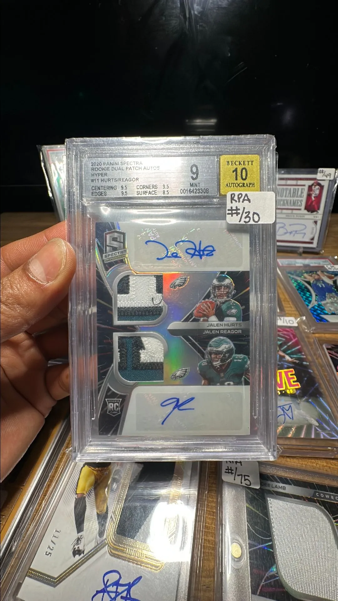 Product image for Jalen Hurts/Reagor Hyper RPA #/30 BGS-9 BGS-10 Auto📈