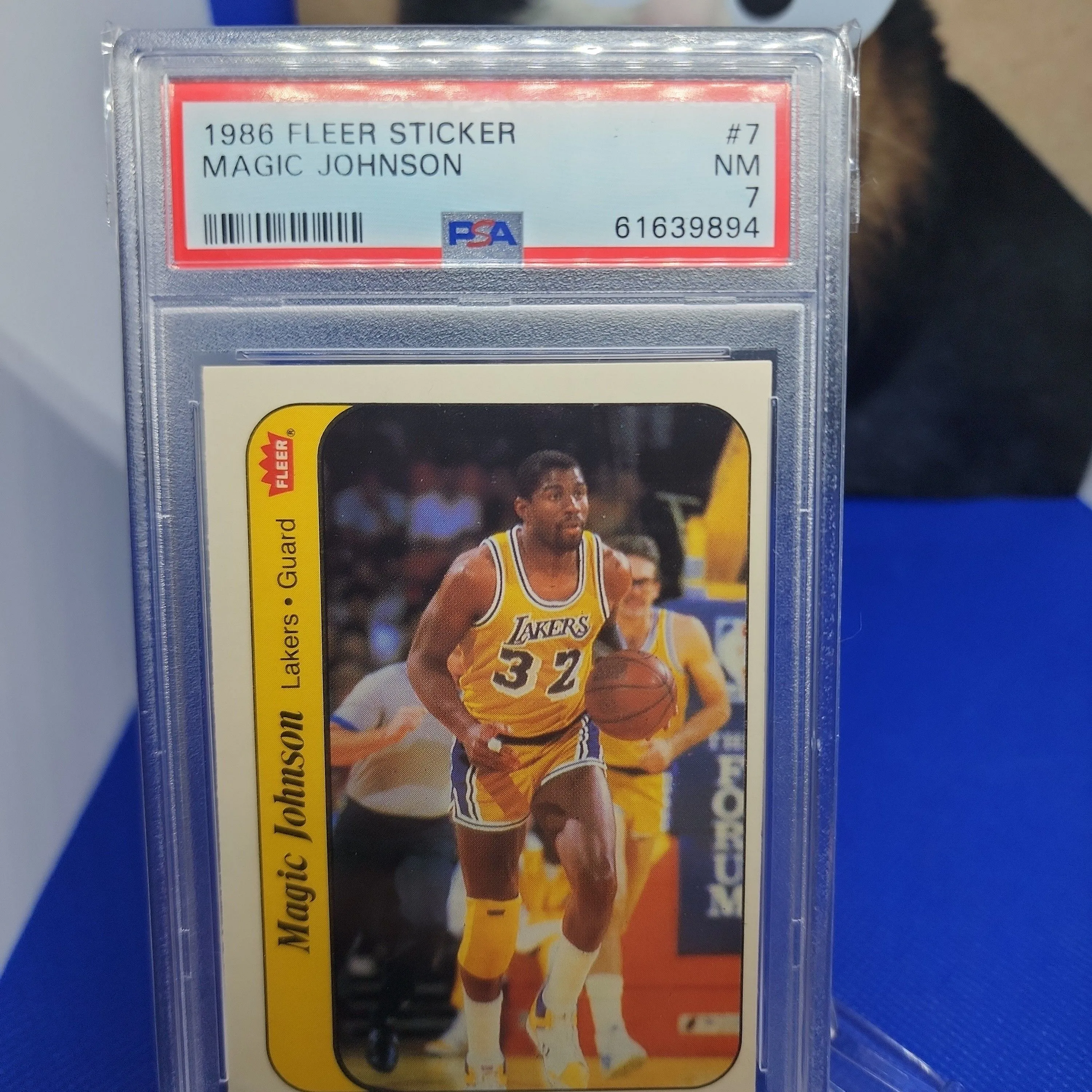 Product image for 1986 Fleer Sticker Magic Johnson 7  PSA NM 7