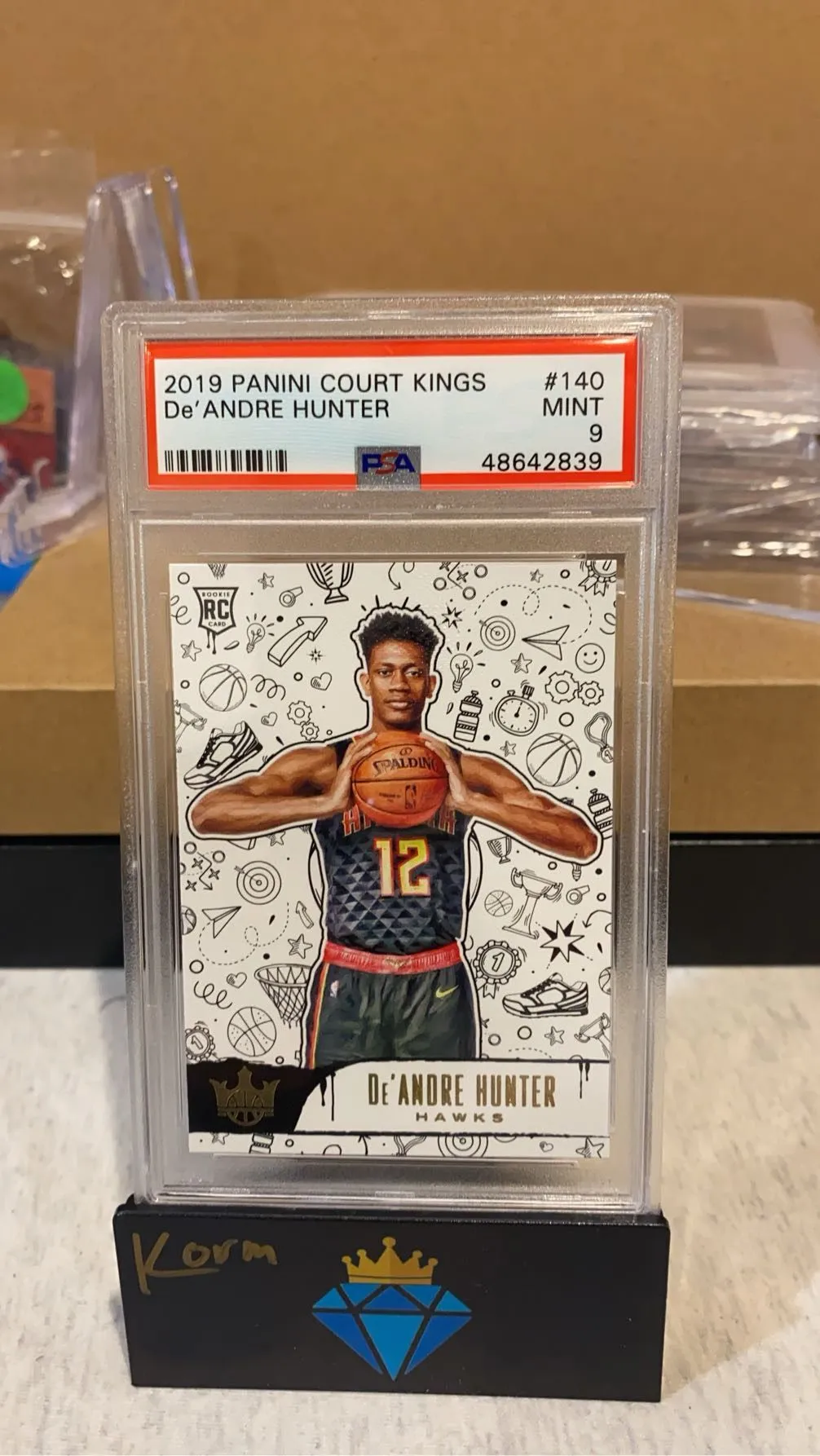 Product image for De’Andre Hunter Rookie 2019-20 Panini Court Kings Level 3 PSA 9 Hawks #140