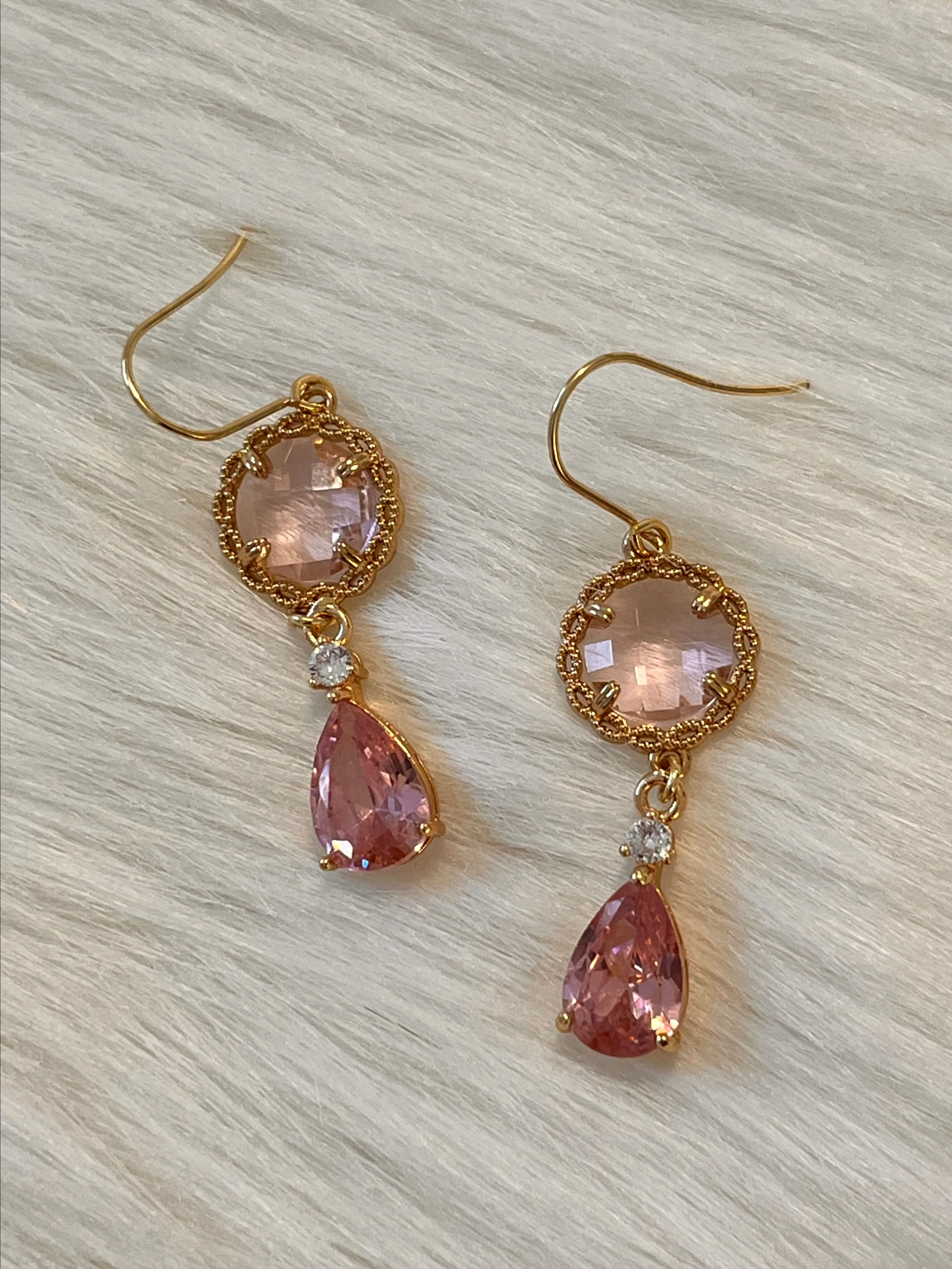 Product image for Pink crystal drop earrings 