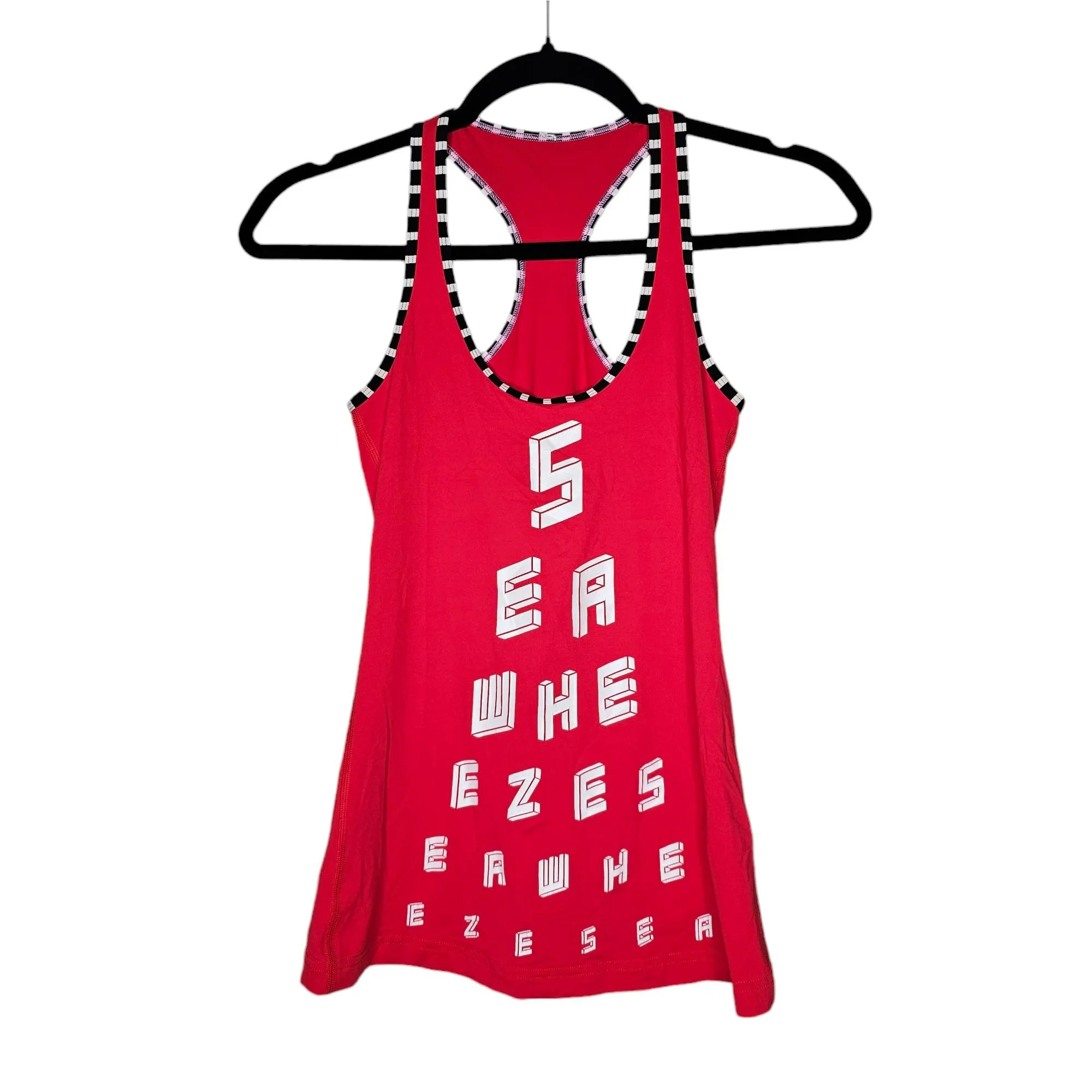 Product image for Lululemon Size 2 Red Seawheeze Cool Racerback Tank Top Luxtreme 2014