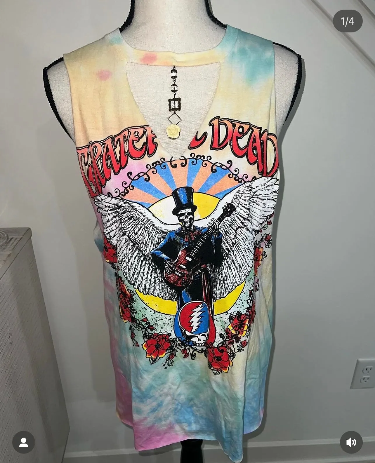 Product image for Upcycled Grateful Dead Tie Dye Graphic Band Tee