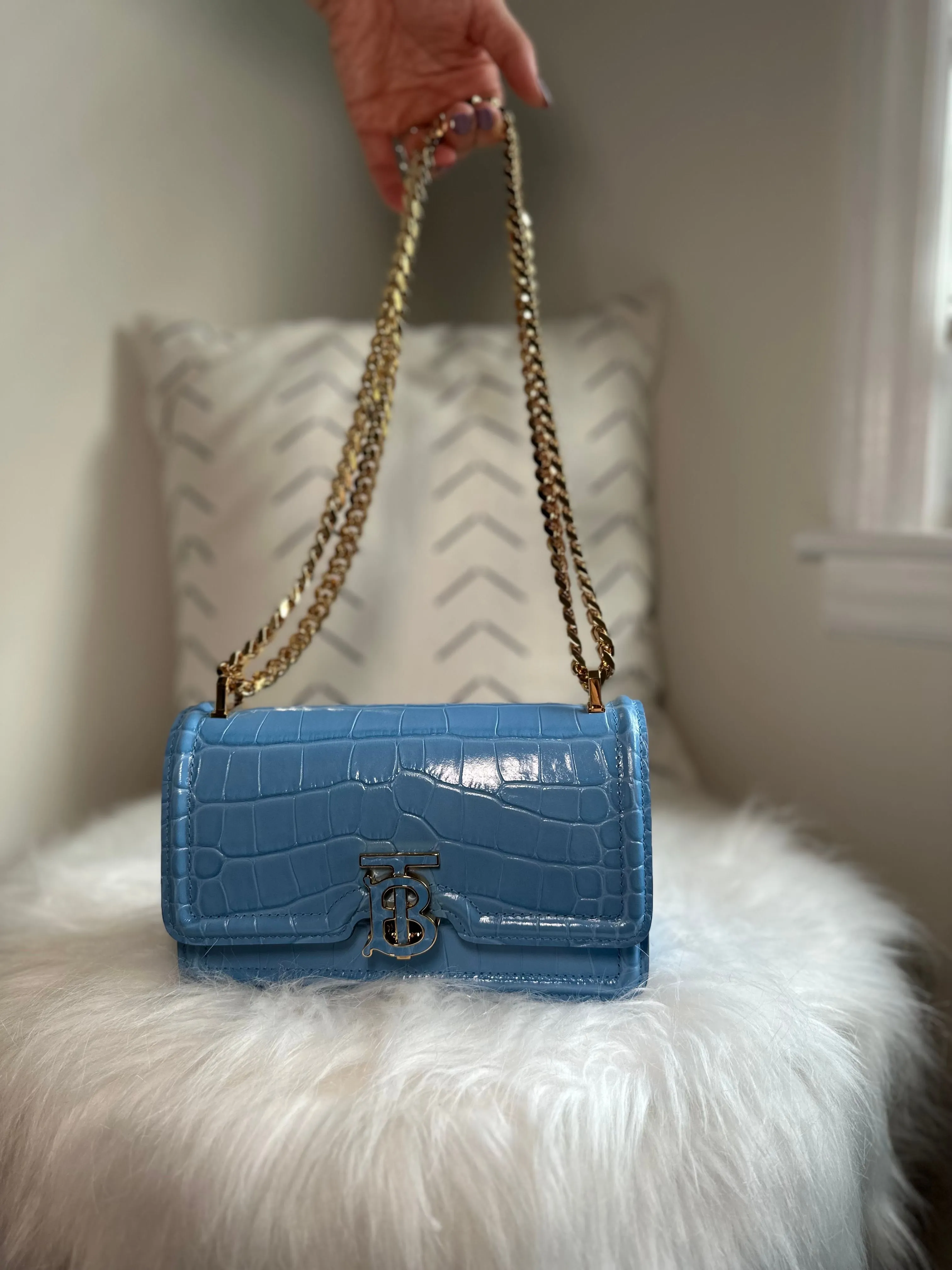 Product image for Burberry TB Cool Croc Chain bag