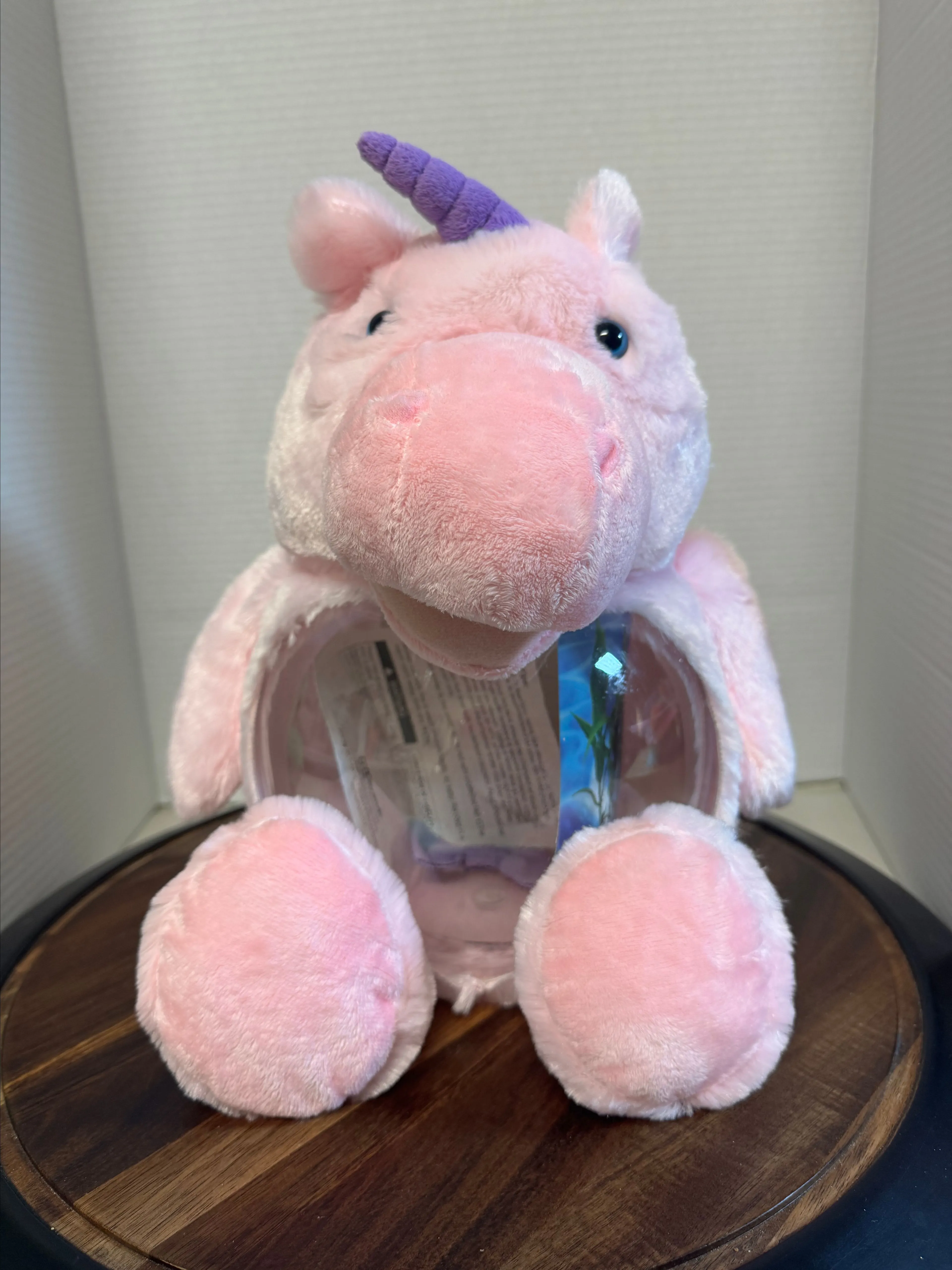 Product image for Teddy tank pink plush unicorn fish tank