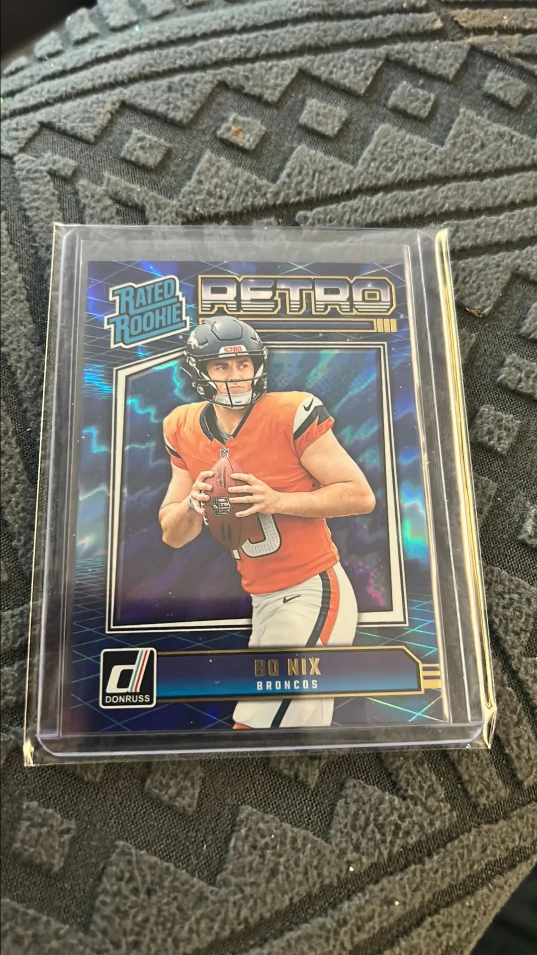 Product image for Bo Nix - 2024 Donruss Retro Blue Shock
