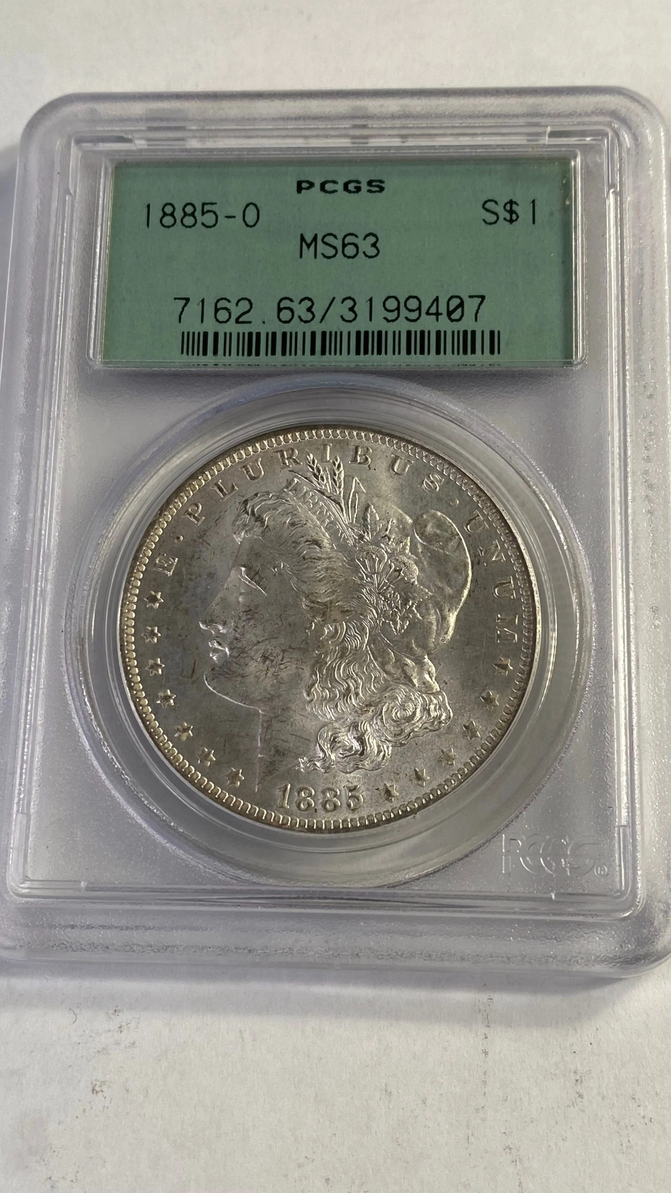 Product image for 1885-O Morgan Silver Dollar MS63 PCGS Old Green Holder