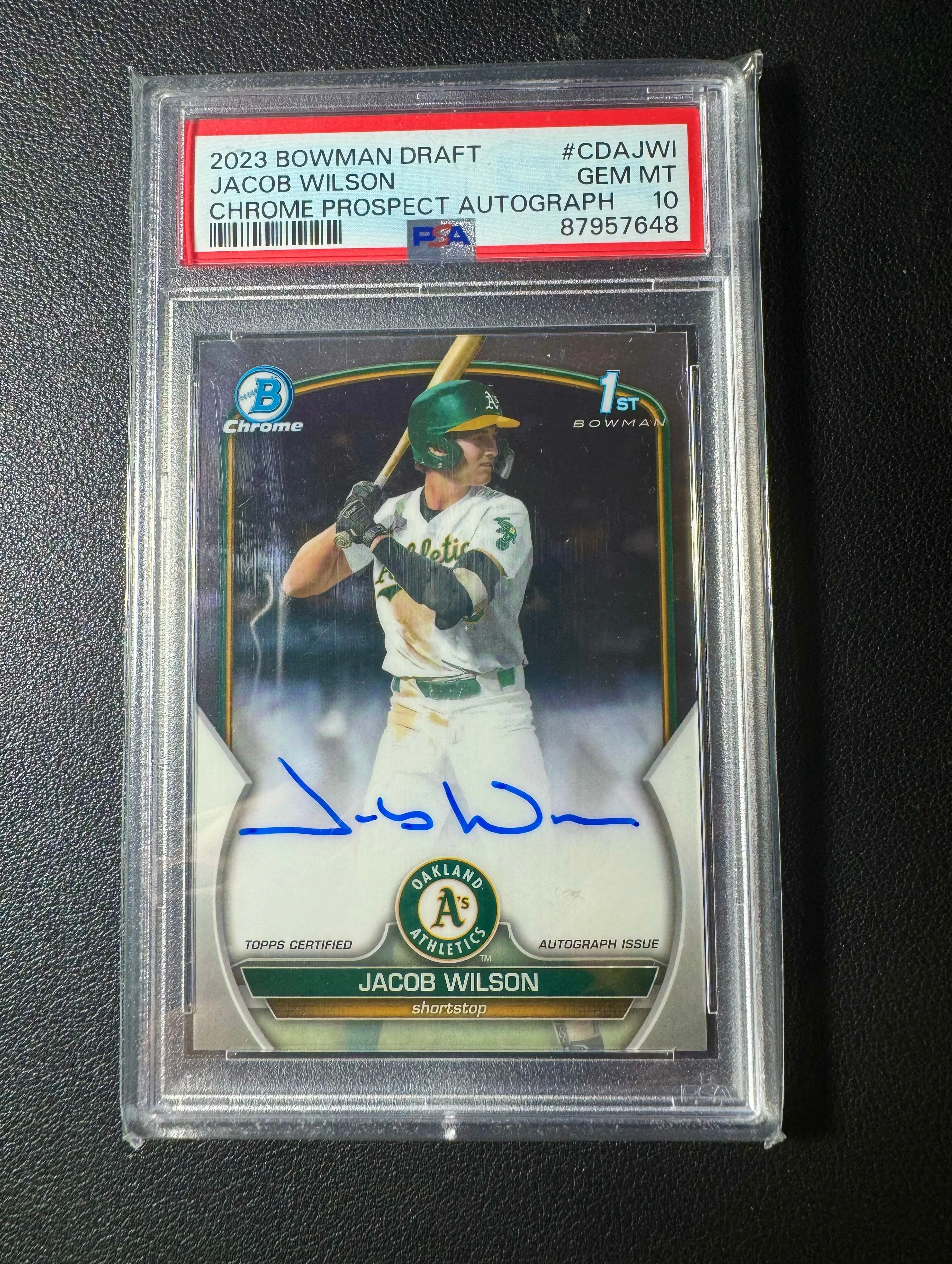 Product image for Jacob Wilson bowman 1st auto PSA 10