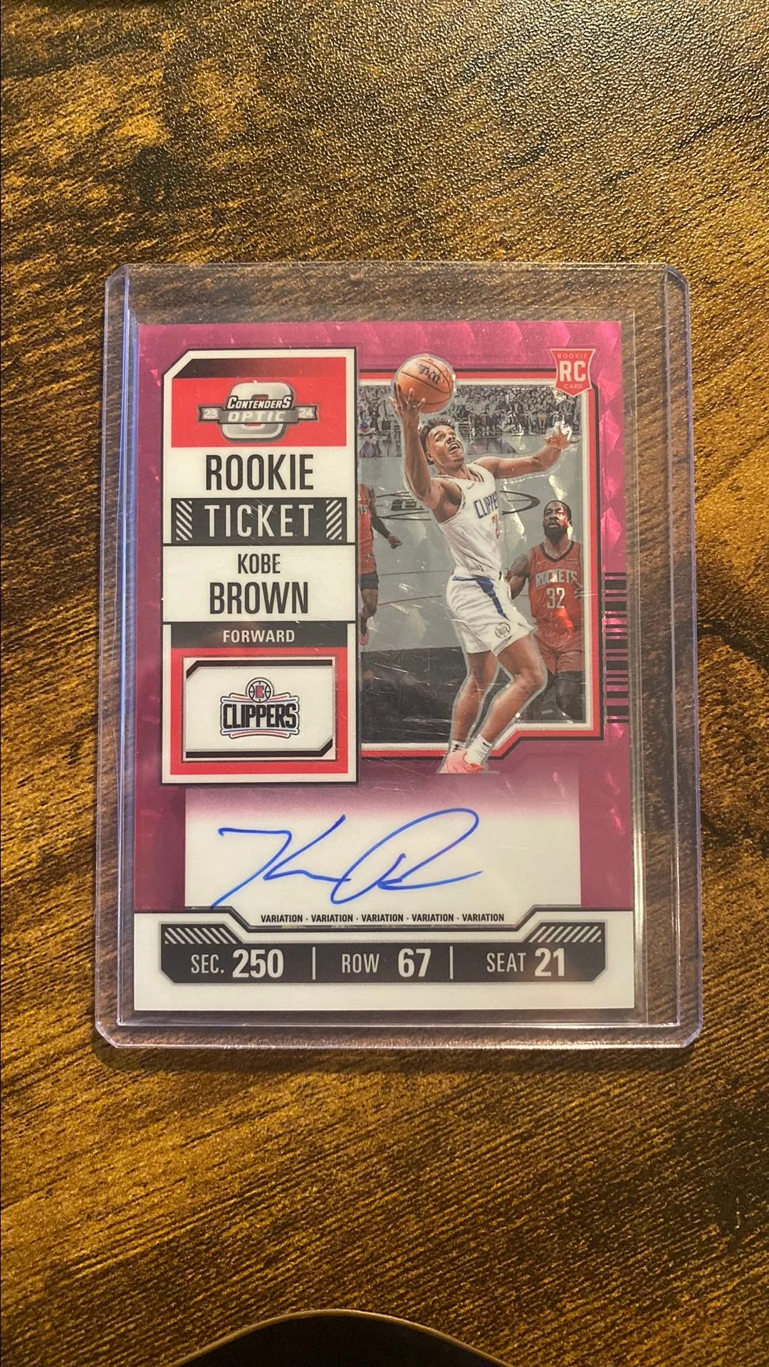Product image for Kobe Brown Pink Rookie Ticket Auto /13