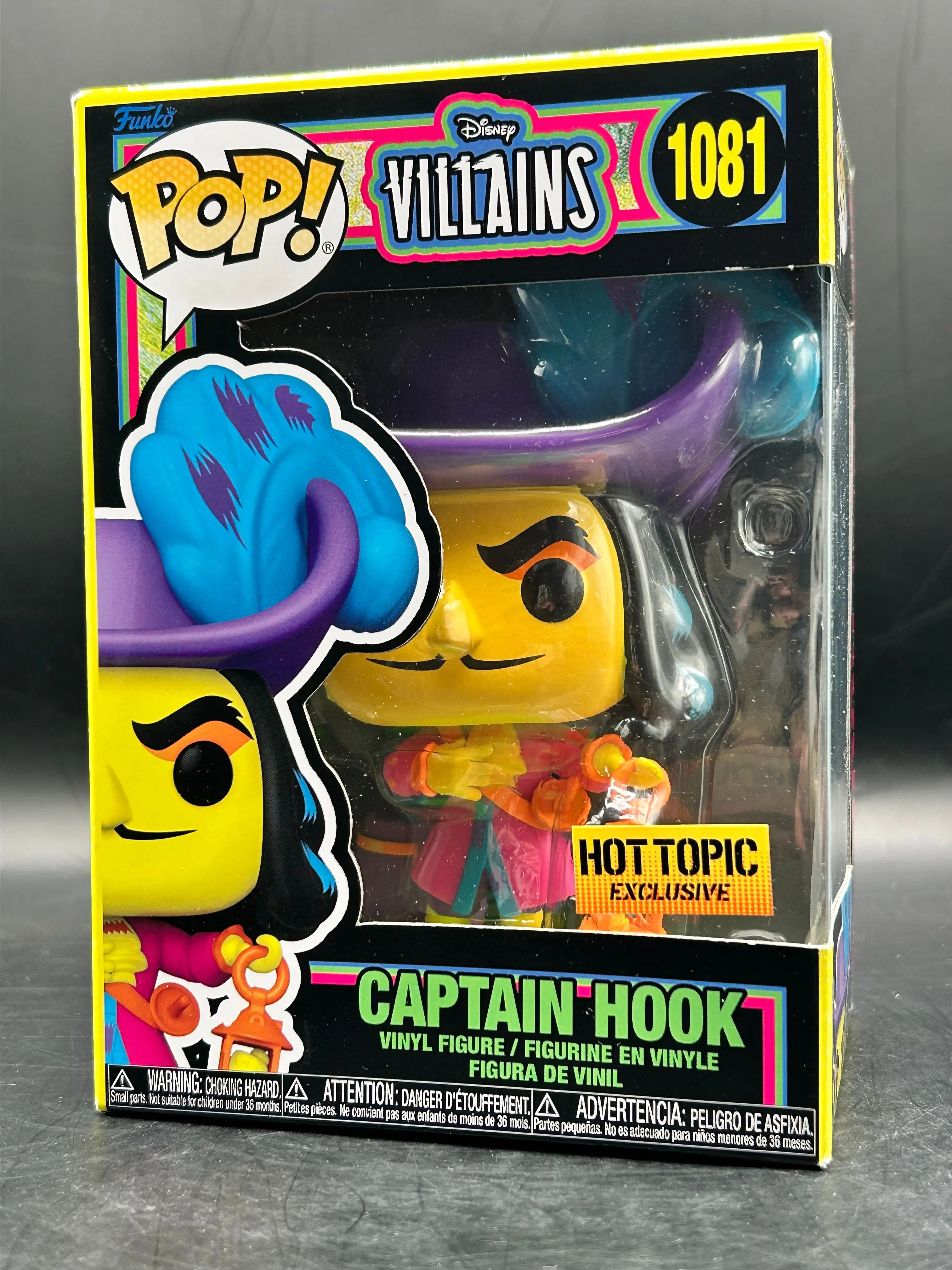Product image for Captain Hook (Black Light) 1081 Funko POP! w/Protector