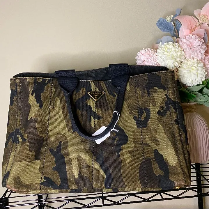 Product image for #1044 Prada Canapa Camo Tote