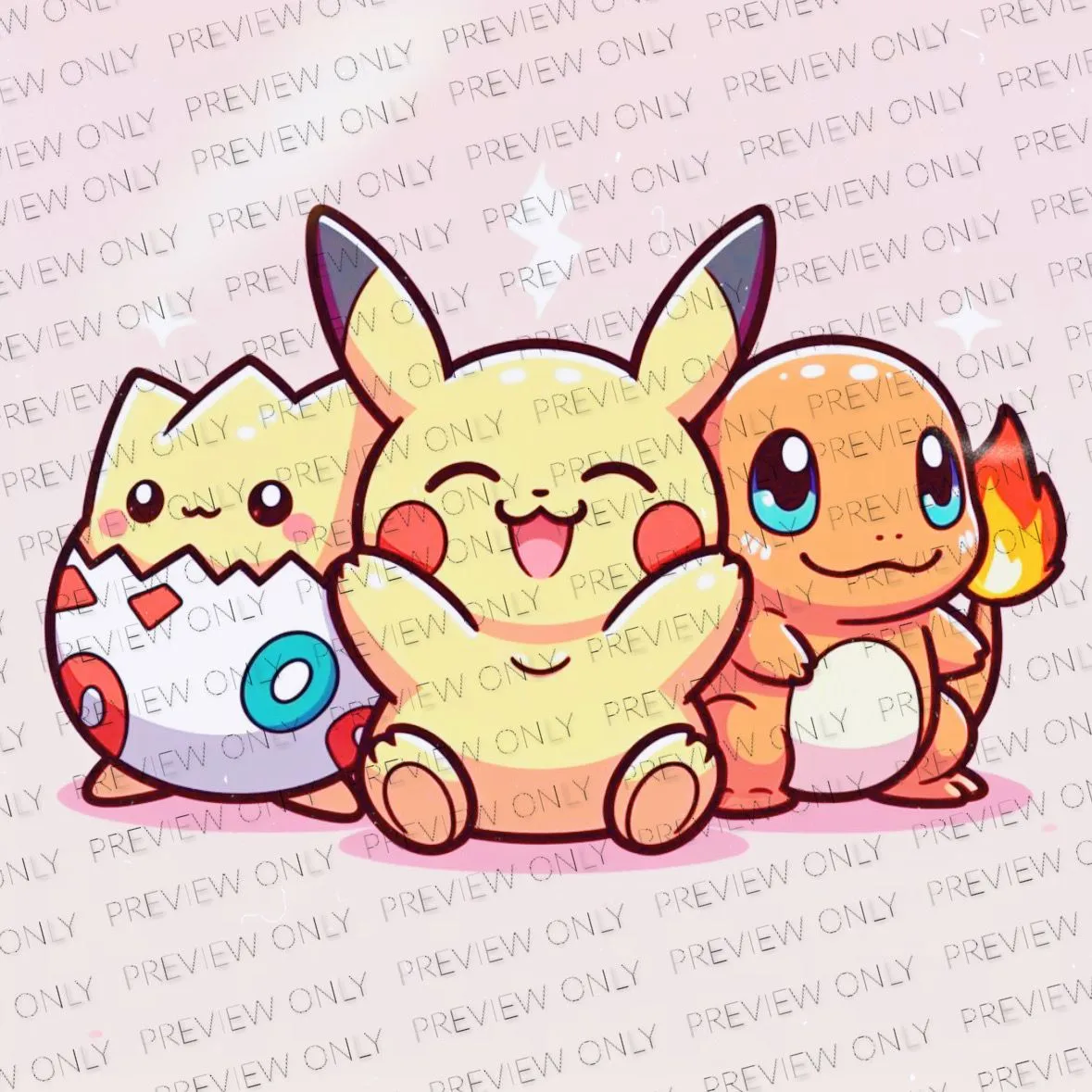 Product image for Custom RGB Light Up Fun Friends Pikachu, Togepi and Charmander Play Mat