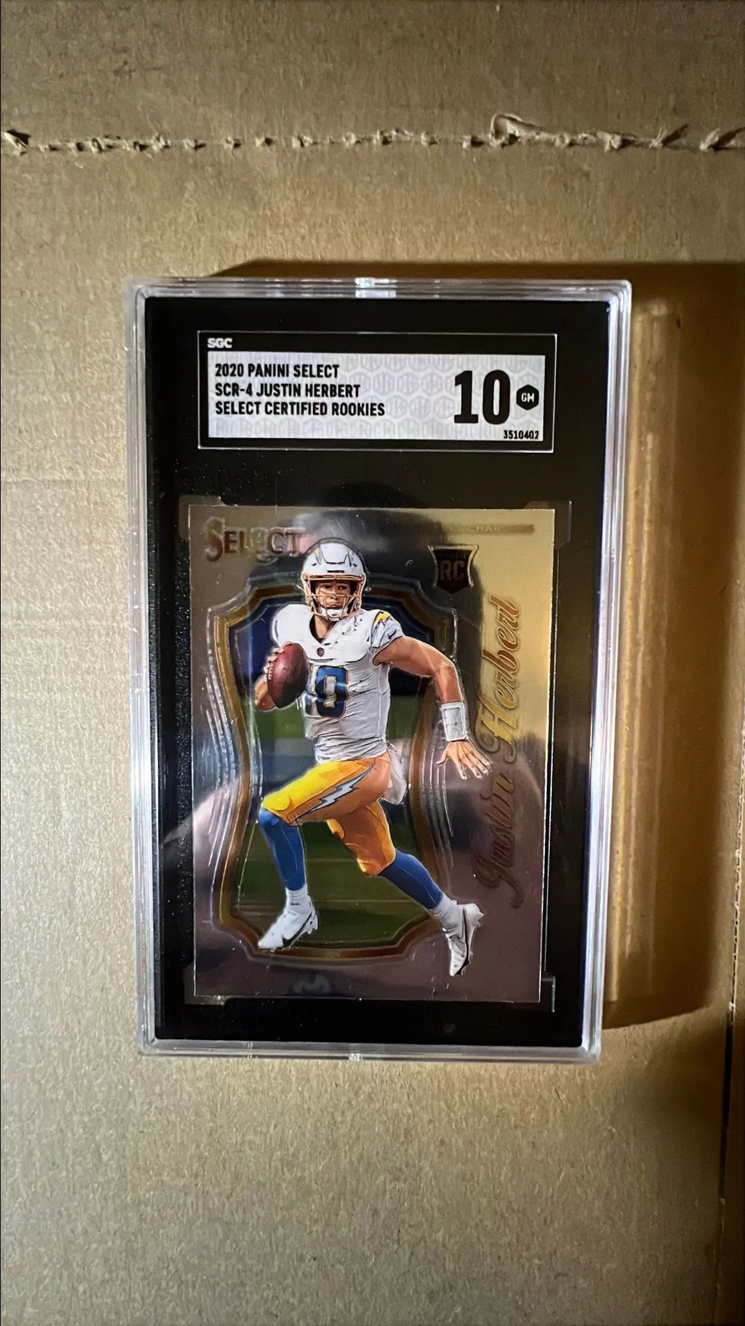Product image for 2020 Panini Select Justin Herbert Select Certified Rookies SGC 10