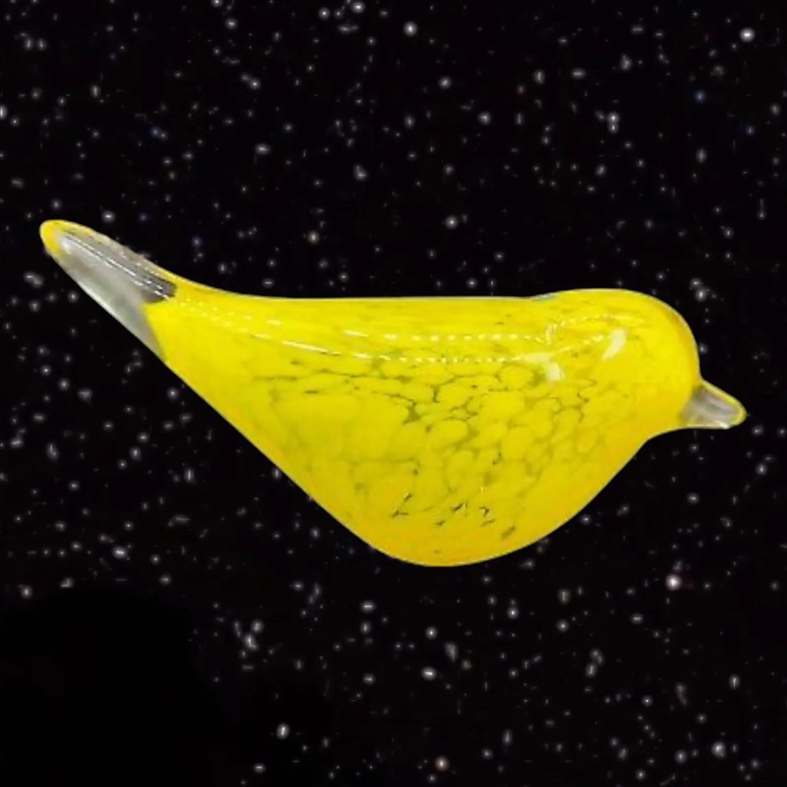 Product image for Vintage Studio Art Glass Paperweight Hallow Yellow Bird Figurine 3”T 7”W