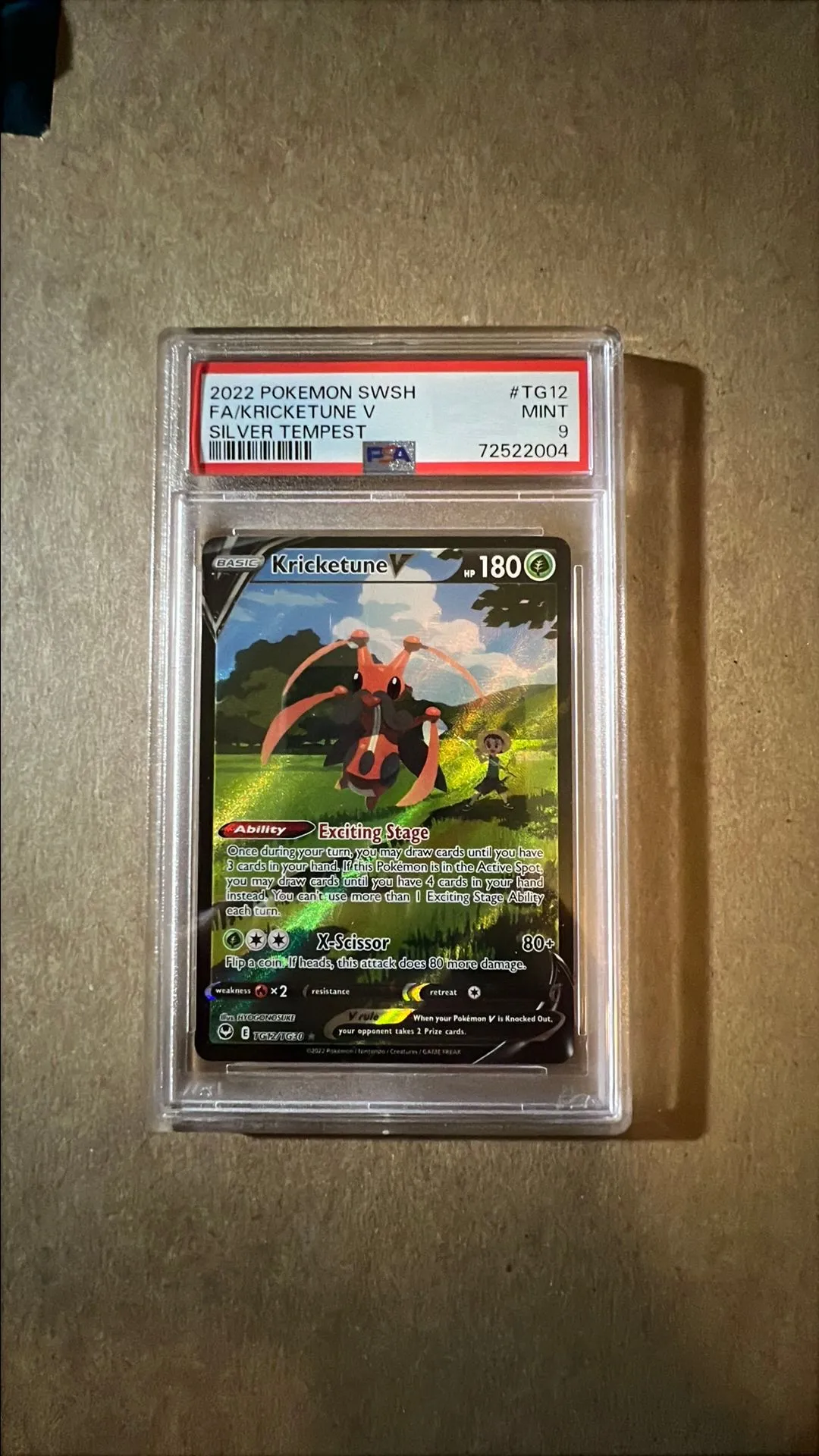 Product image for 2022 Pokemon Sword & Shield Silver Tempest Fa/Kricketune V Silver Tempest PSA MINT 9