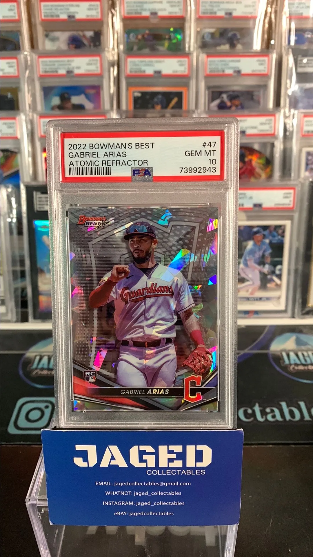 Product image for 2022 Bowman'S Best Gabriel Arias 47 Atomic Refractor PSA GEM MT 10