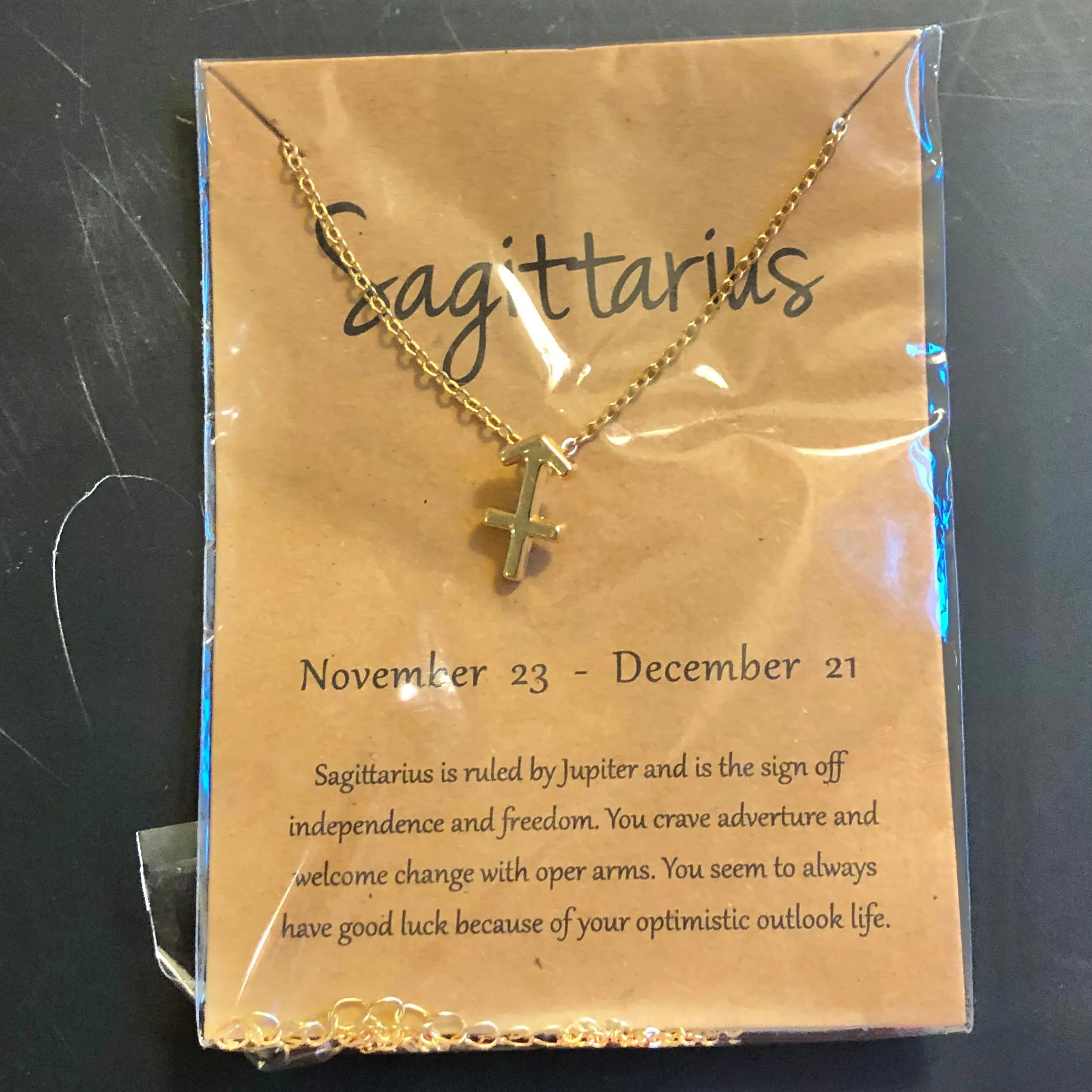 Product image for Zodiac Necklace SAGITTARIUS gold tone
