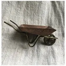 Product image for Dollhouse Miniature Copper & Brass Wheel barrel New In Package