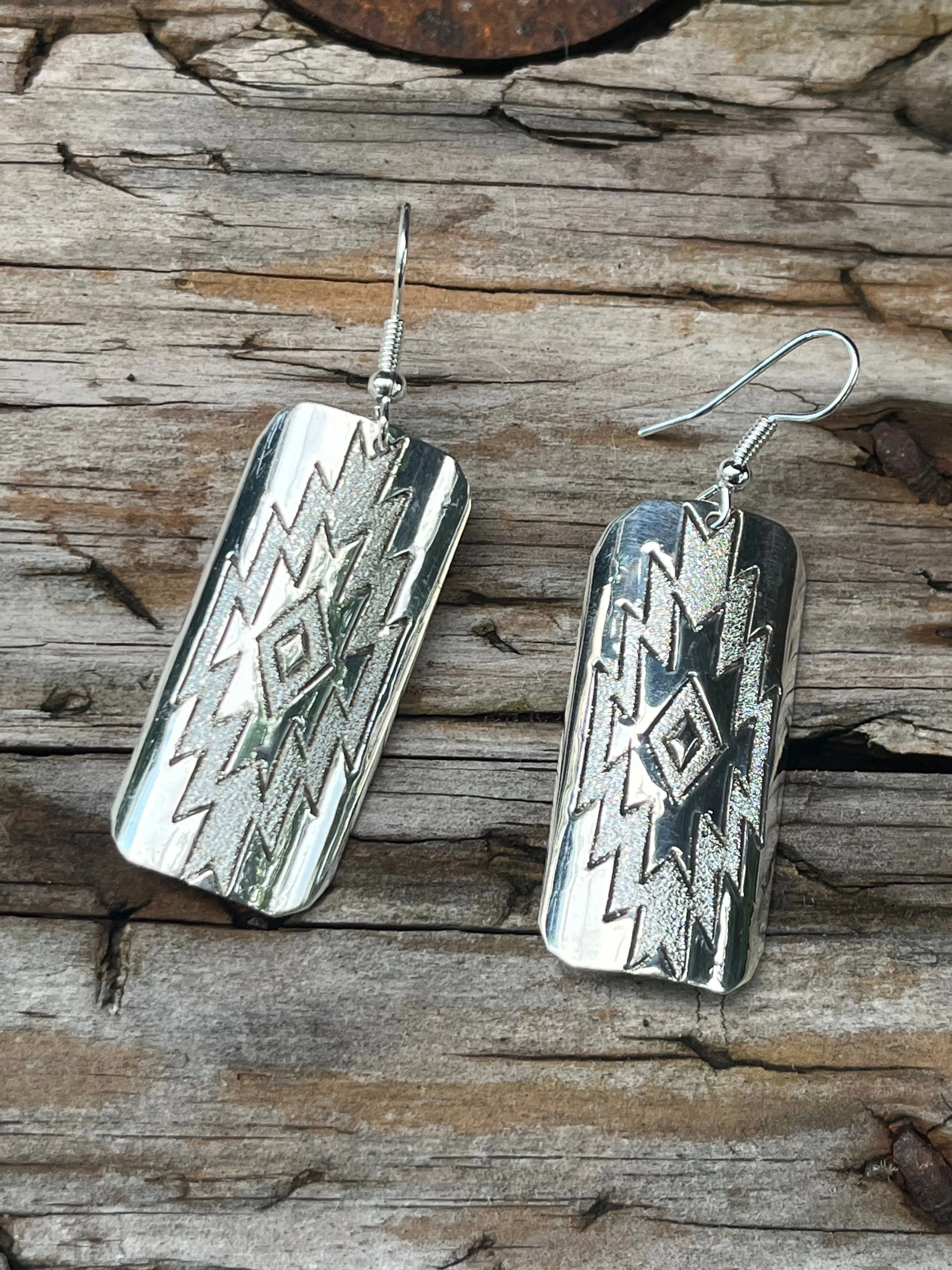 Product image for #1 Sterling Silver Native Design Earrings