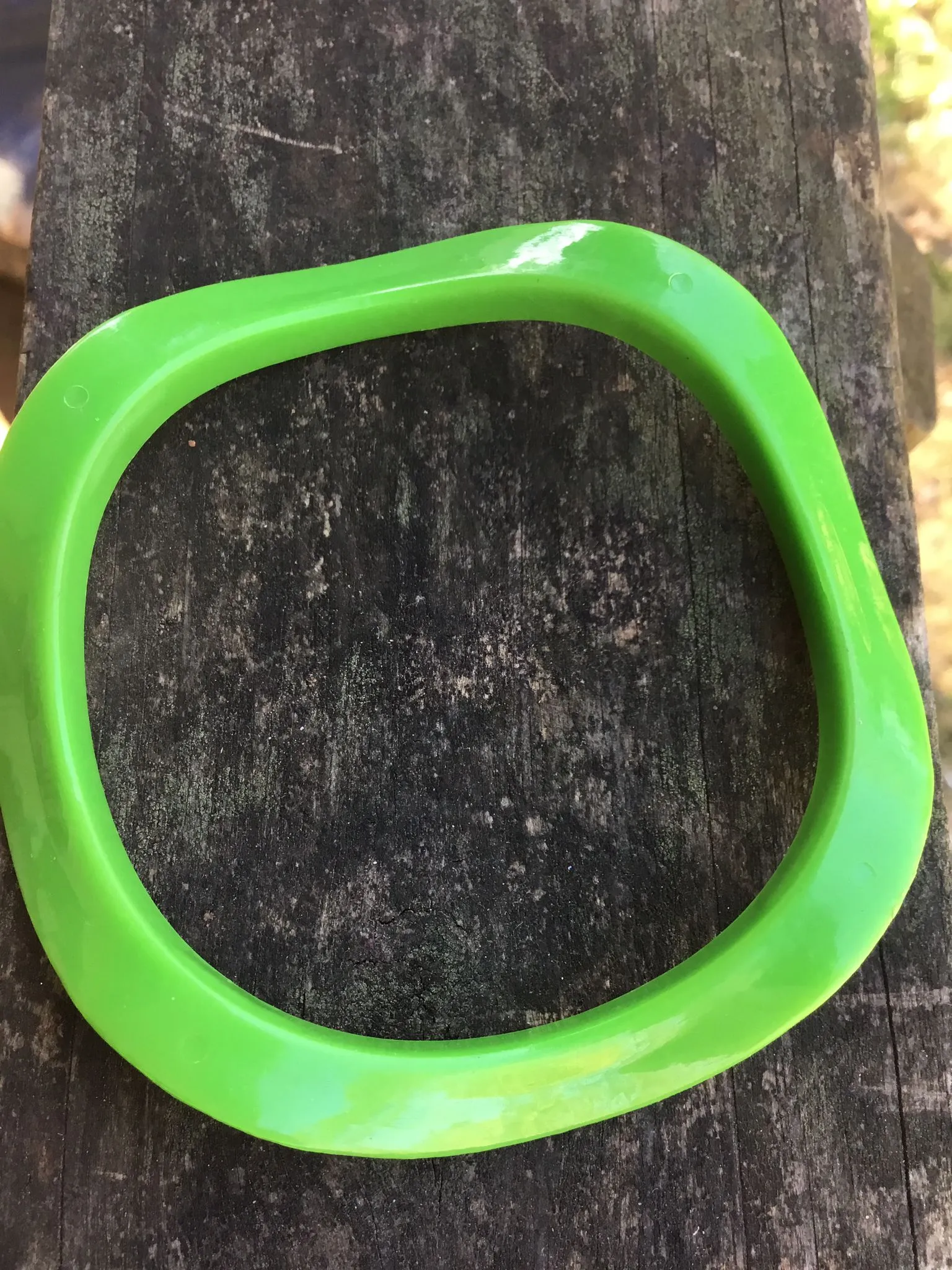 Product image for 8. Vintage Wavy Green Plastic Bangle Bracelet