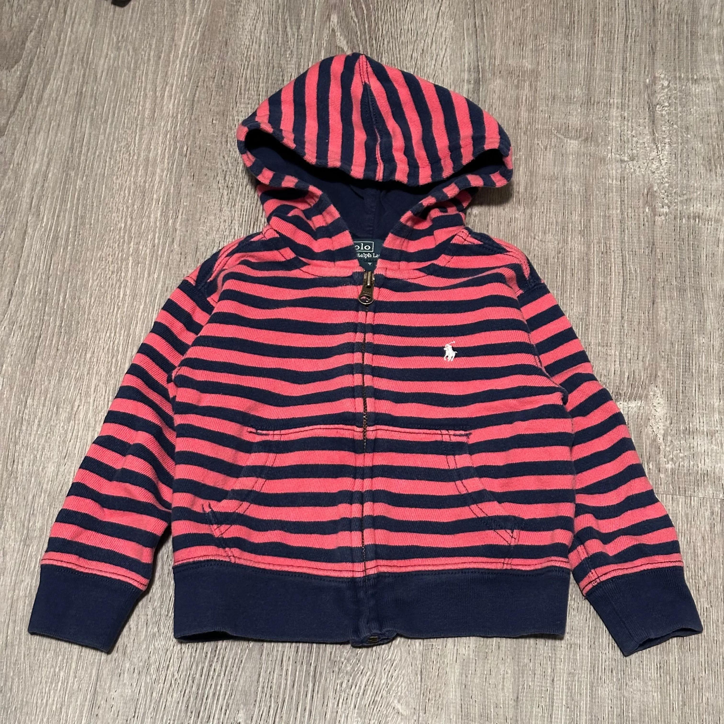 Product image for Vtg Polo Ralph Lauren Striped Full Zip Terry Cloth Jacket Size 2T