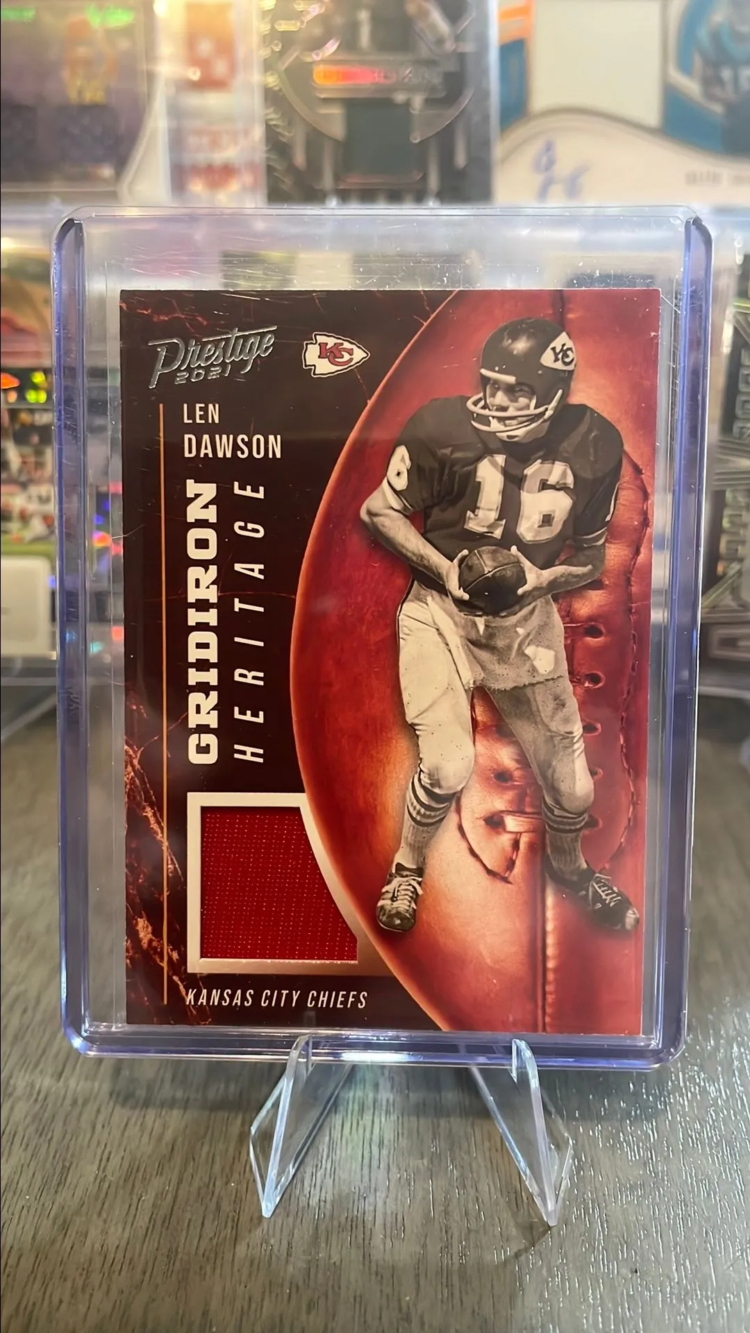 Product image for Len Dawson 2021 Panini Prestige Gridiron Heritage Patch #GH-LD