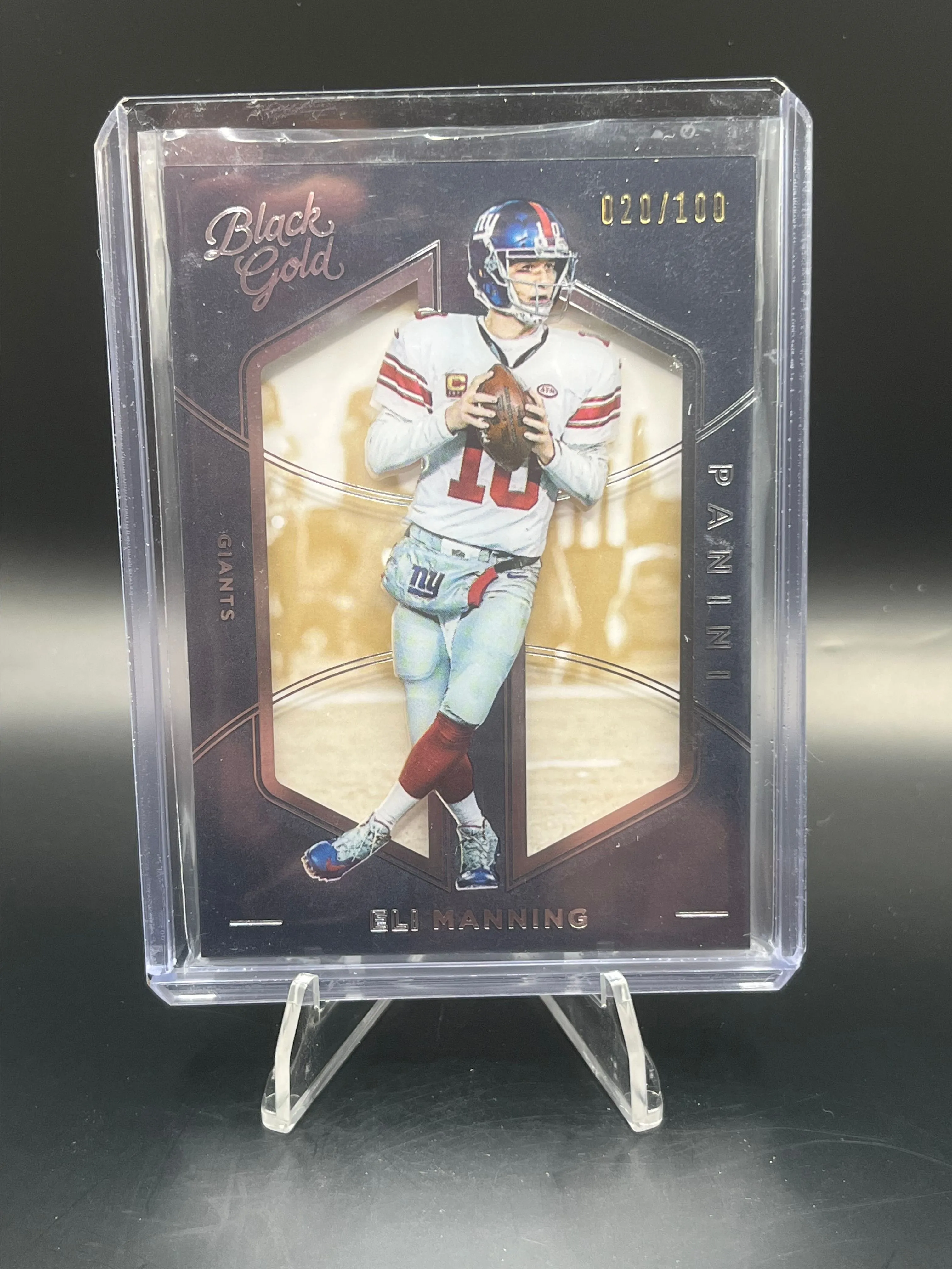 Product image for 20/100 Eli Manning NY Giants QB 2016 Panini Black Gold Football