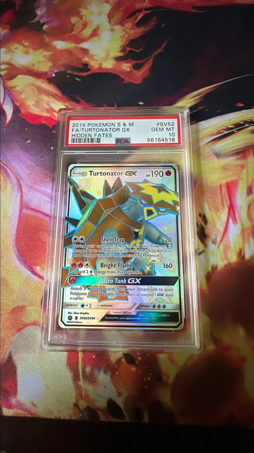 Product image for 2019 Pokemon Sun & Moon Hidden Fates Fa/Turtonator Gx Hidden Fates PSA GEM MT 10