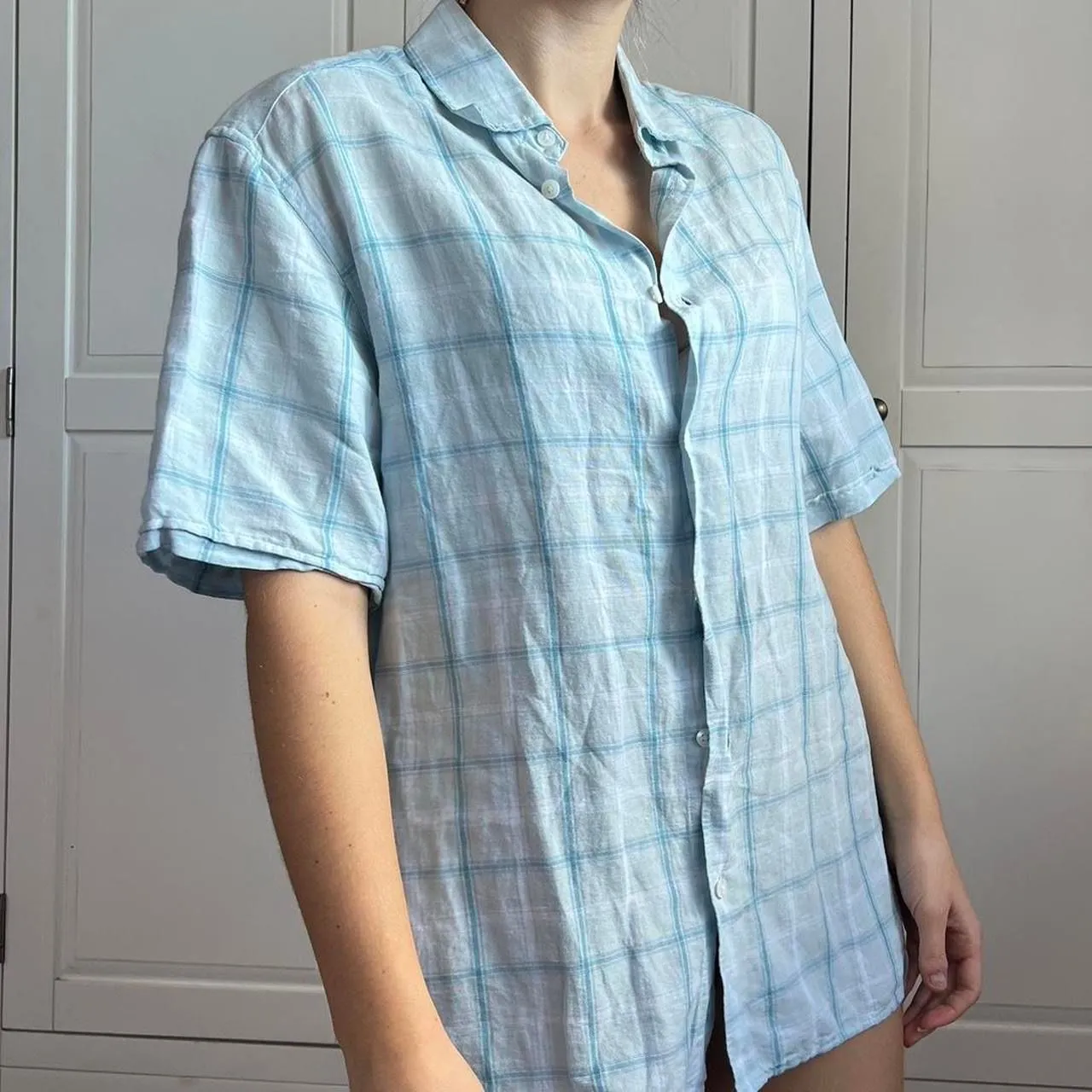 Product image for Blue Harbour blue plaid shirt