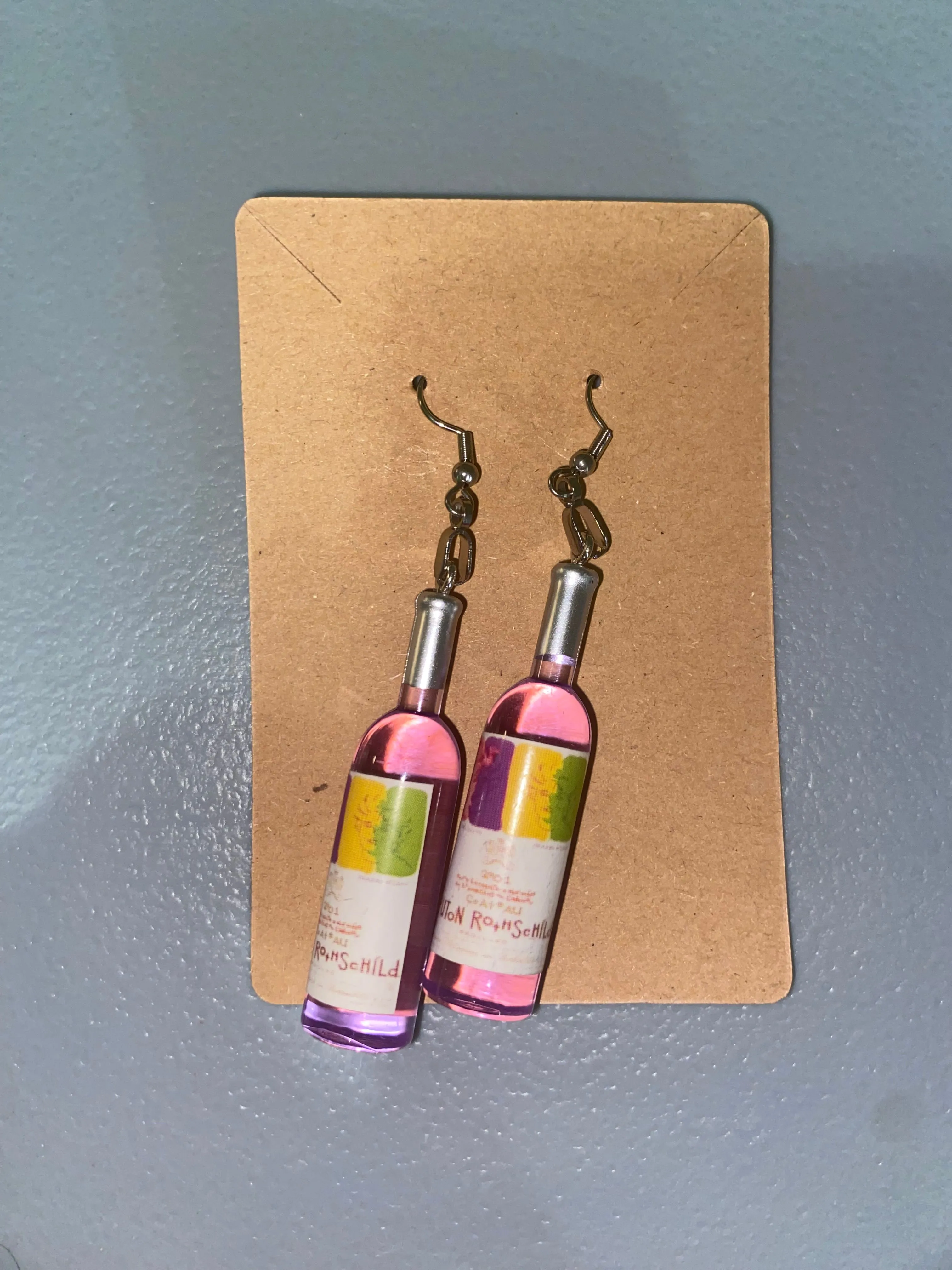 Product image for Wine Bottle Earrings Purple