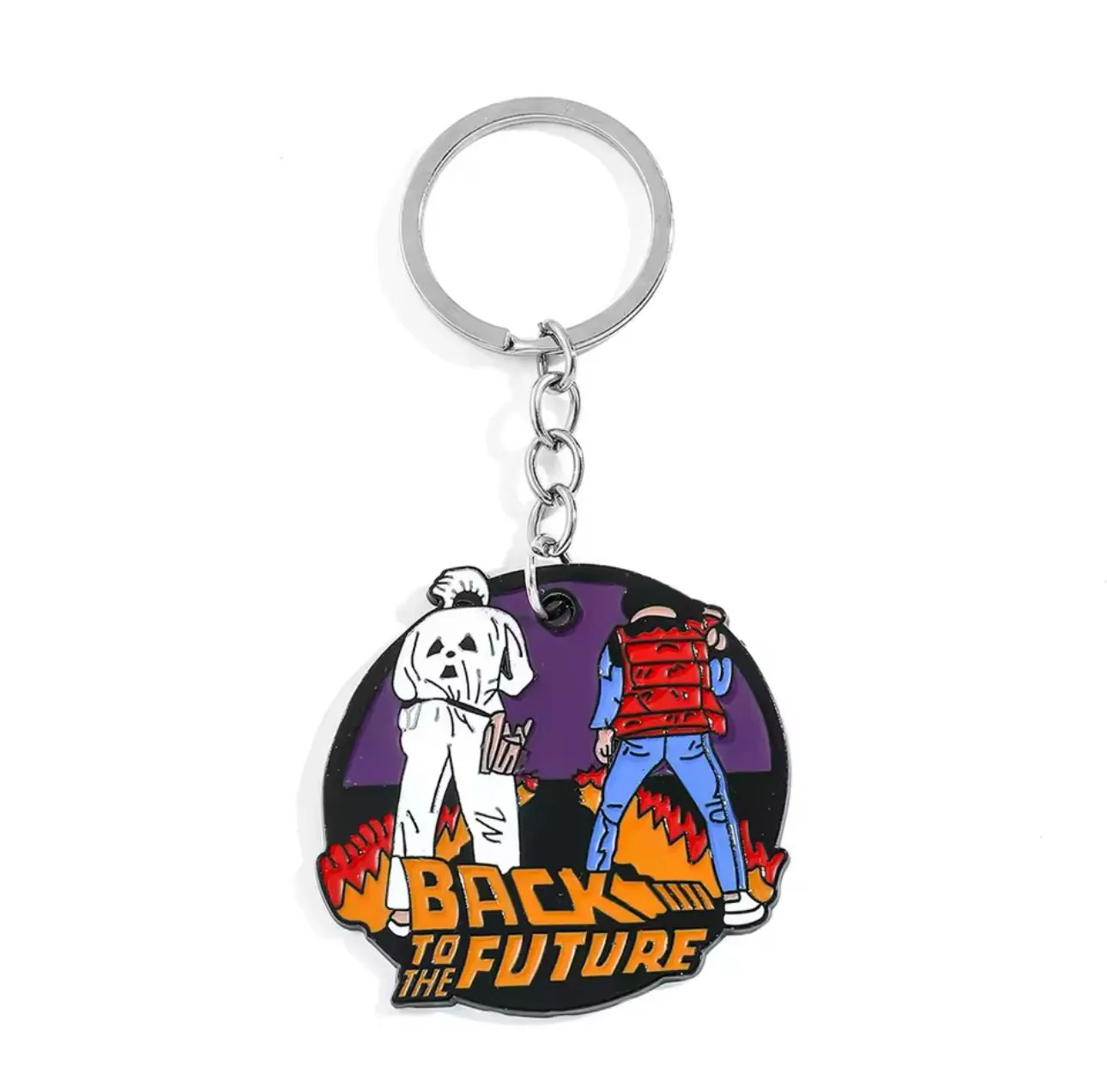 Product image for Back To The Future Movie Enamel Keyring Key Chain NEW