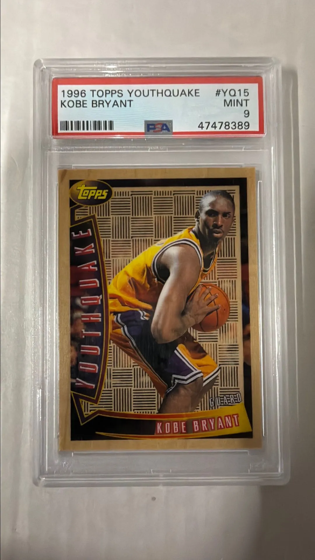 Product image for 1996 Topps Youthquake Kobe Bryant YQ15  PSA MINT 9