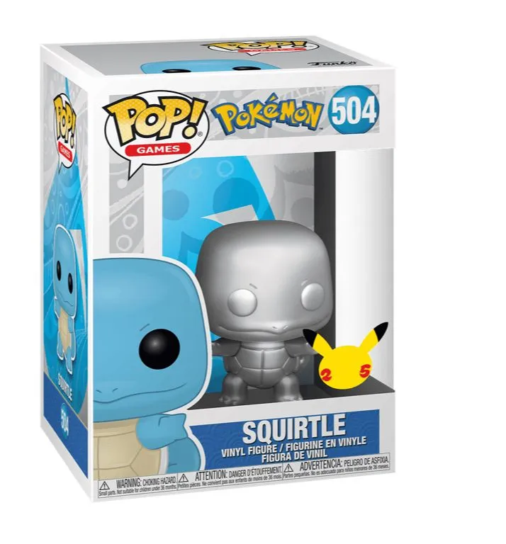 Product image for Funko Pop! Pokemon- Squirtle (Silver) (Metallic)