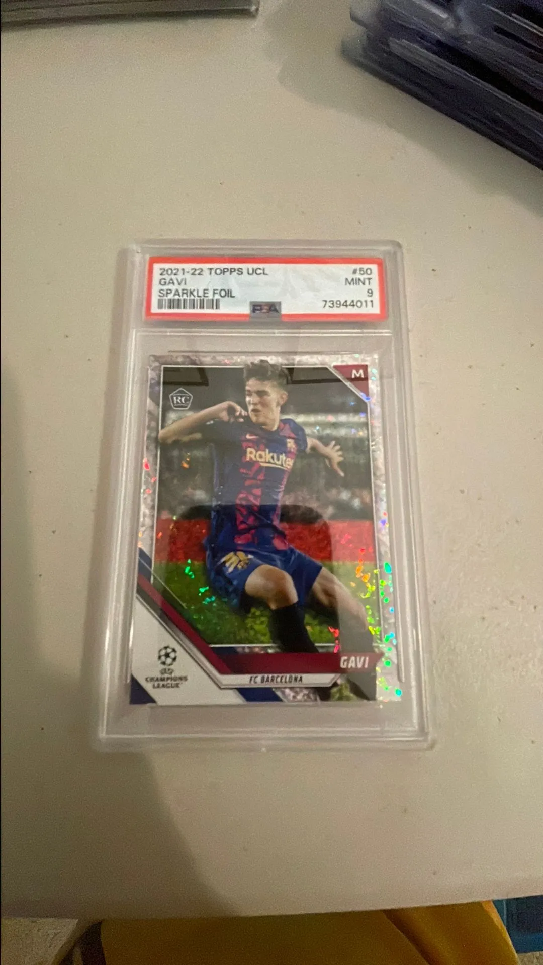 Product image for 2021-2022 Topps Uefa Champions League Gavi Sparkle Foil PSA MINT 9