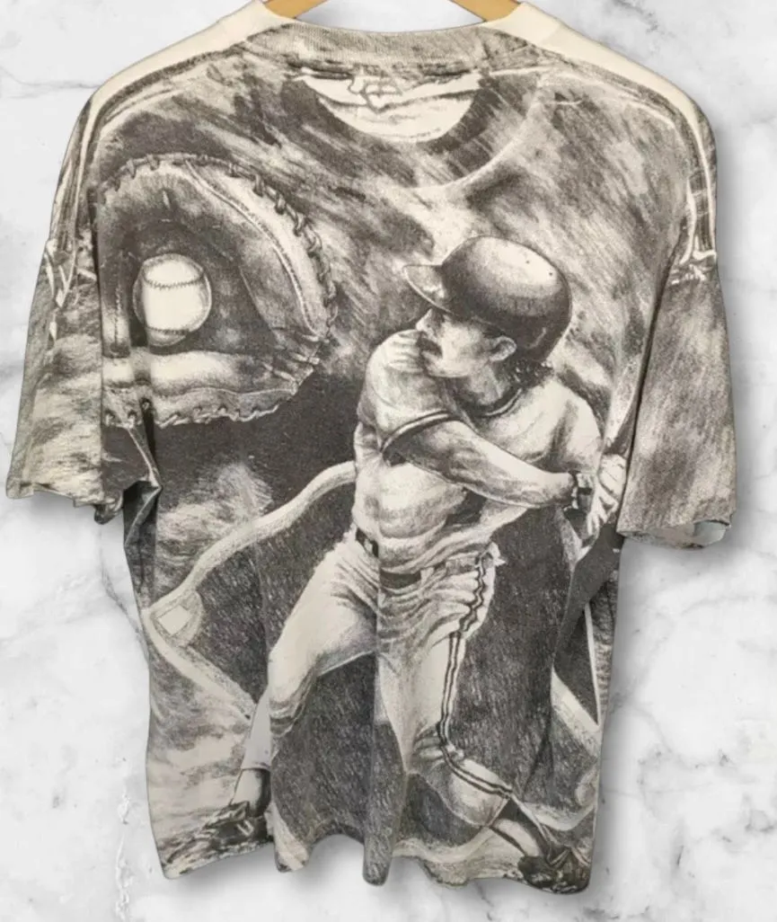 Product image for Vintage Cincinnati Baseball AOP Single Stitch T-Shirt