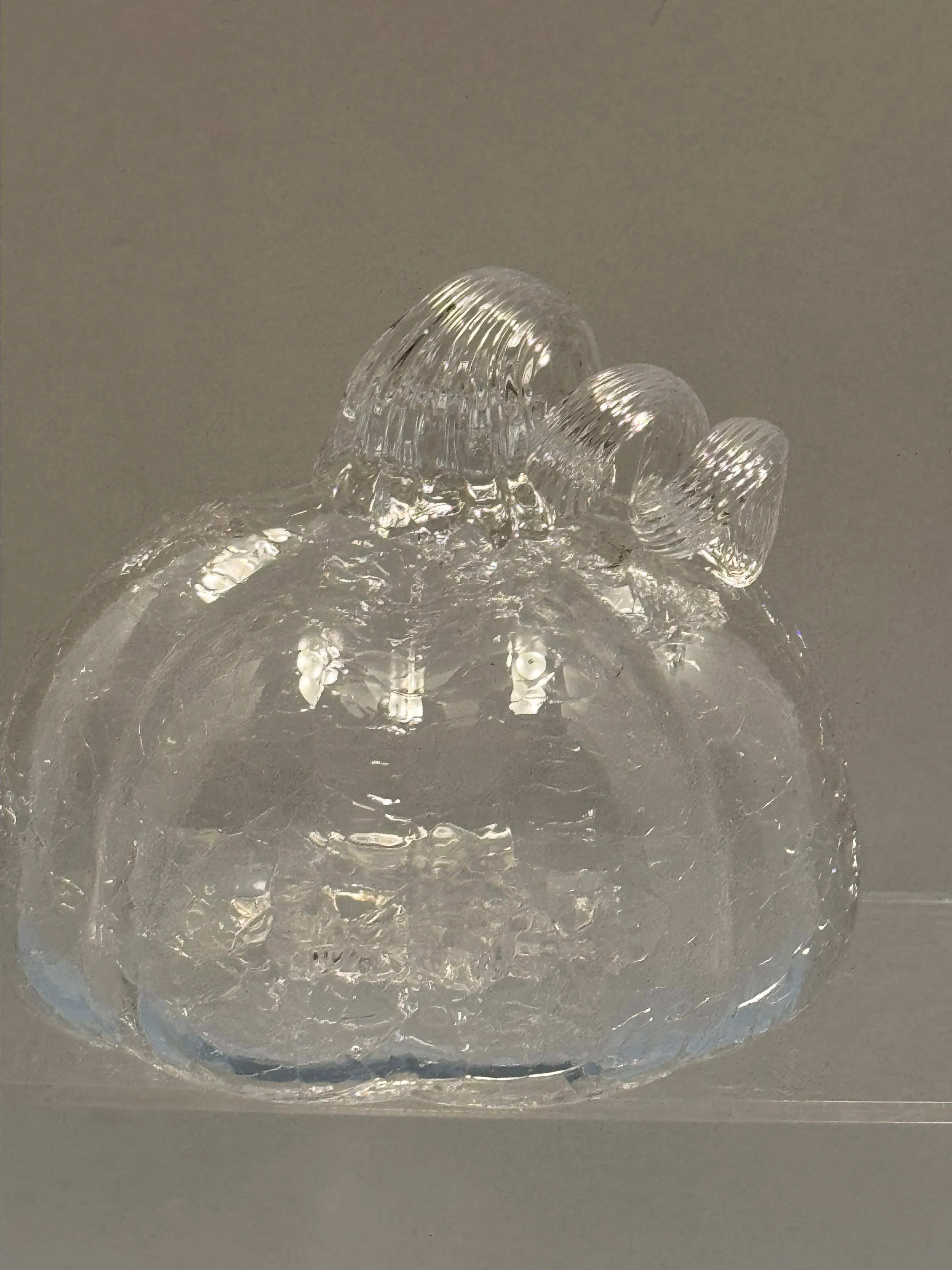 Product image for Clear Crackle Glass Pumpkin