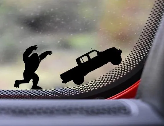 Product image for Bigfoot with Vehicle decal - windshield Easter egg for Jeep Gladiator