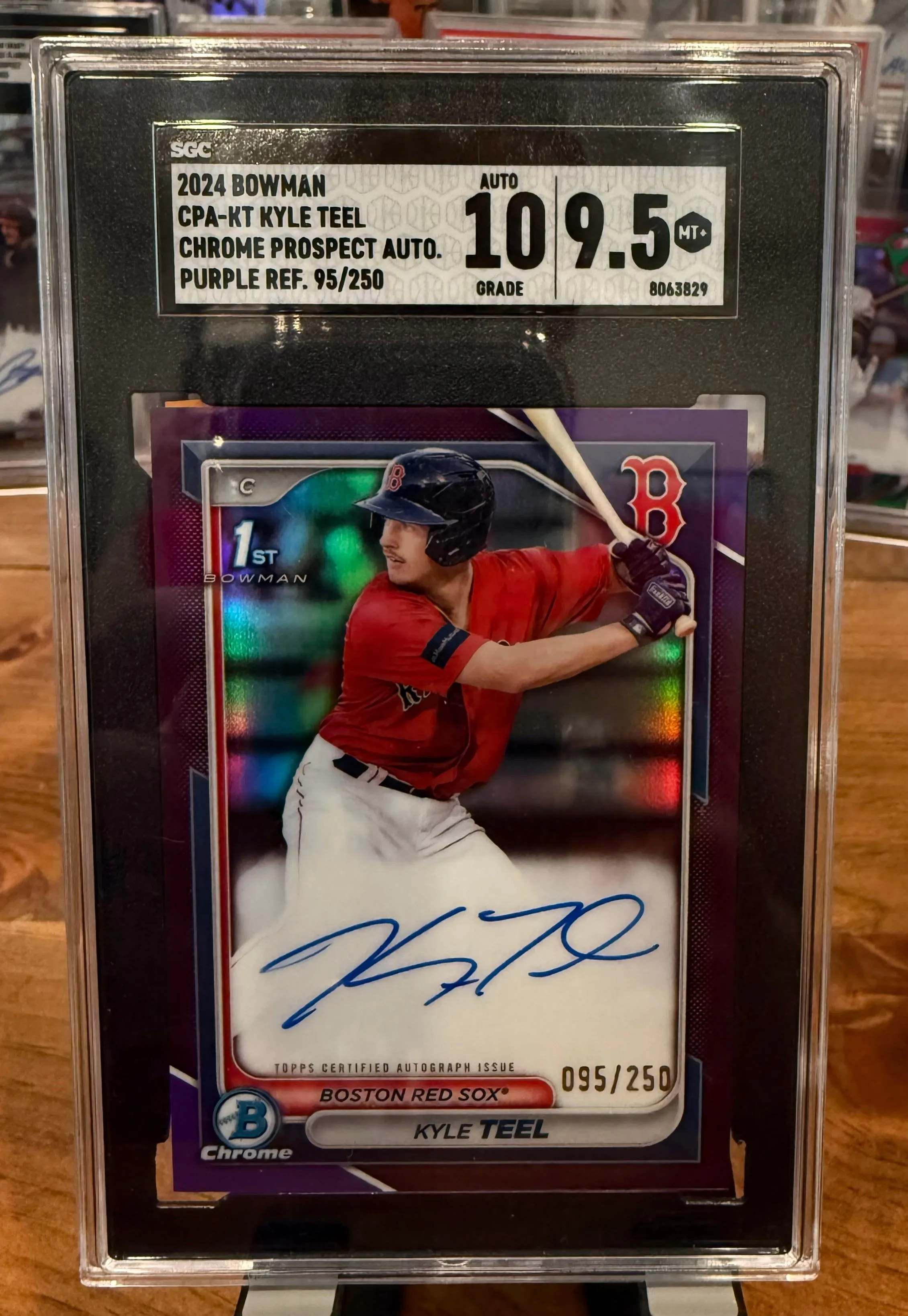 Product image for 2024 Bowman Kyle Teel 1st Purple Auto /250 SGC 10/9.5