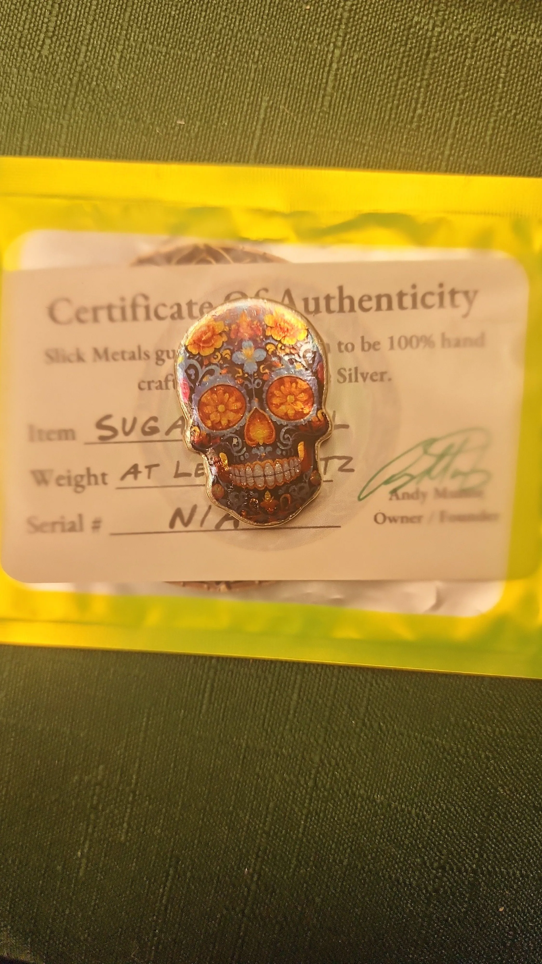 Product image for Slick Metals 1oz Sugar 💀 Skull