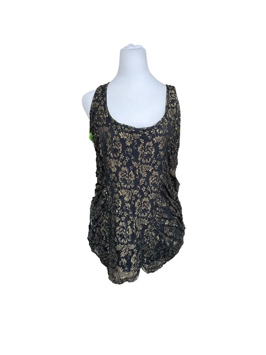 Product image for Women's Eyeshadow Tank Top, 1X Black & Gold