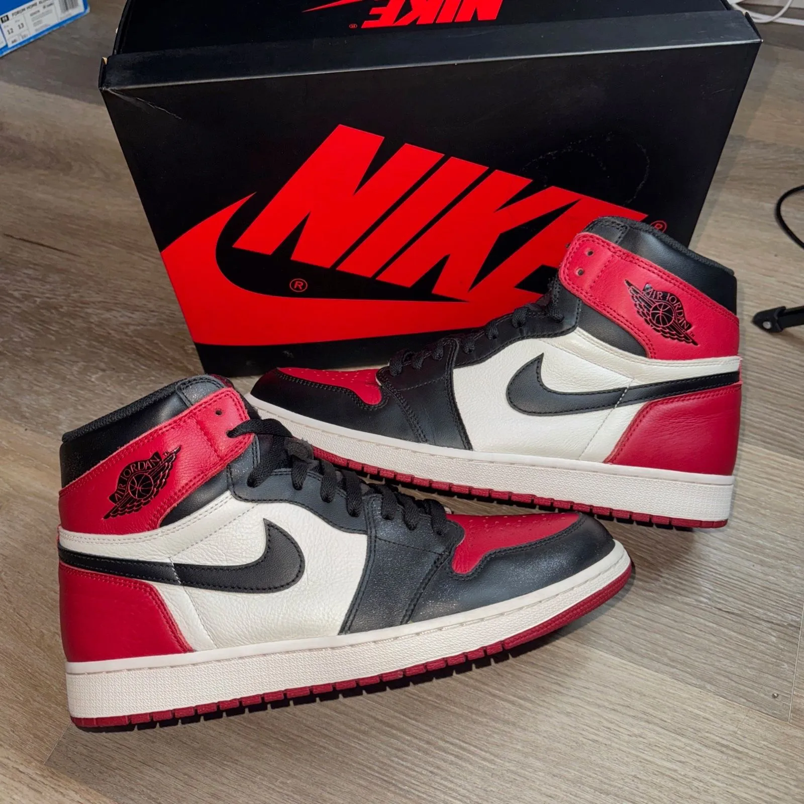 Product image for JORDAN 1 BRED TOE SIZE 12