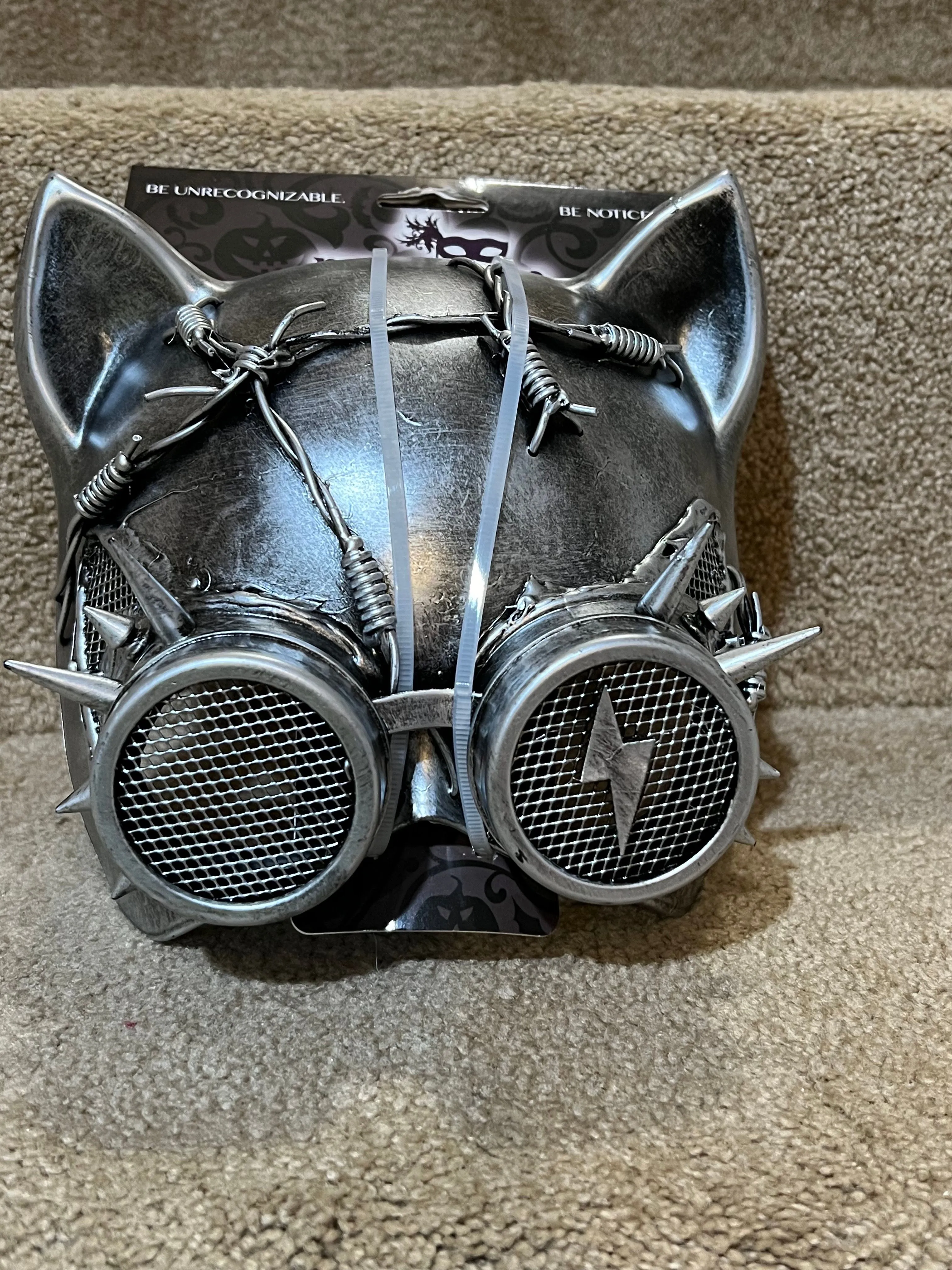 Product image for Steampunk Cat Mask Masquerade Halloween Costume Full Face Cat Goggles