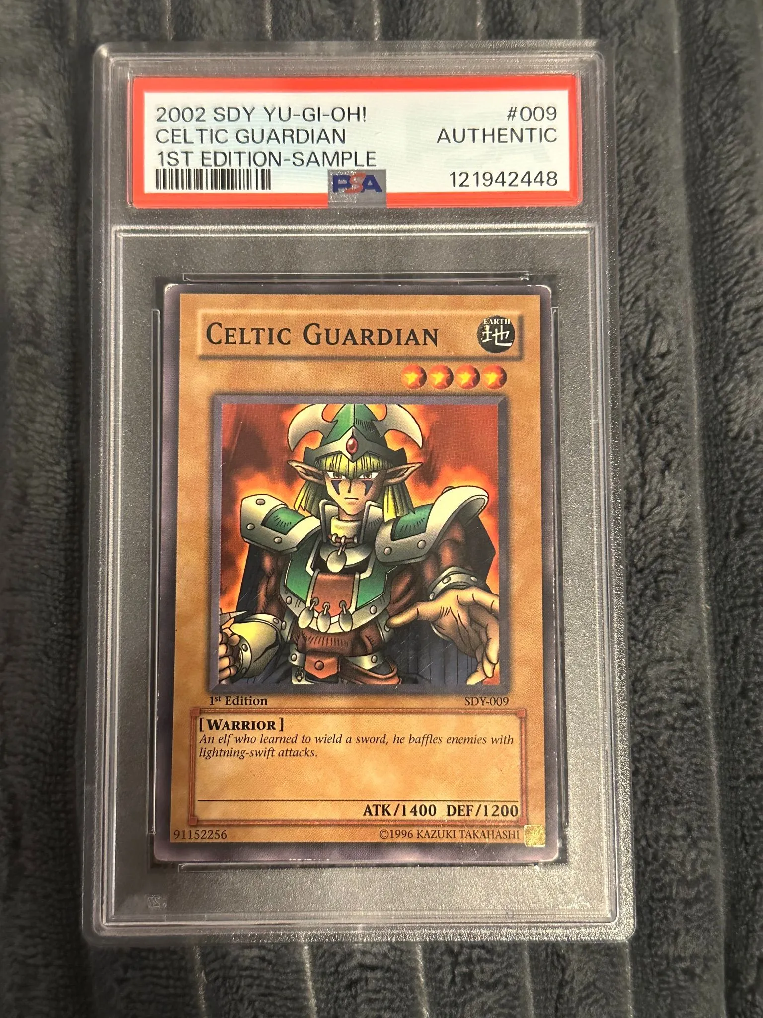 SAMPLE PSA Graded 2002 SDY Yu-Gi-Oh! Celtic Guardian 1st Edition Sample  Card  Whatnot: Shop, Sell, Connect