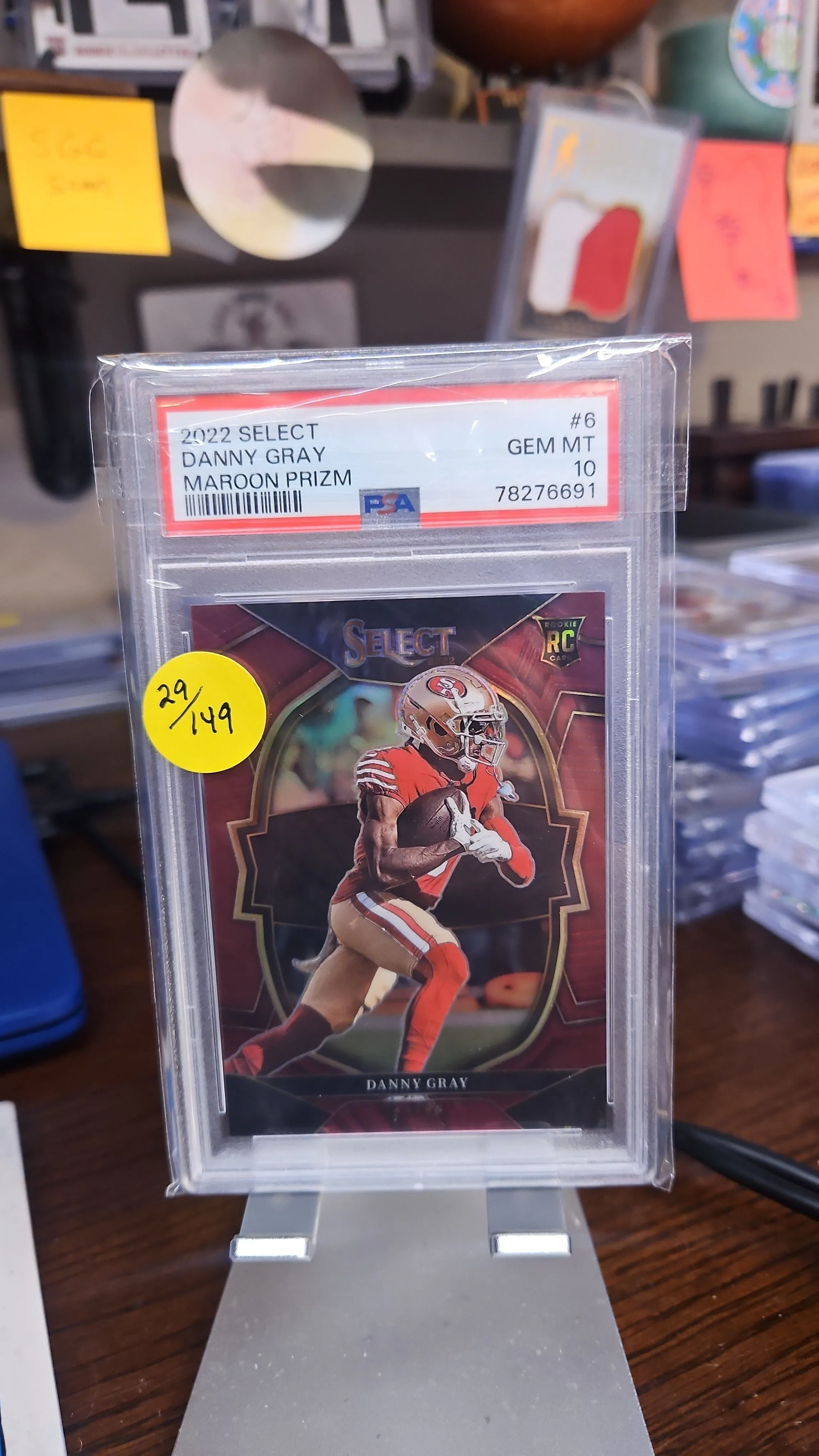 Product image for Danny Gray Rookie #d 29/149....PSA 10!!!! 2022 Select Maroon Prizm /149....PSA 10!!!!! 49ers
