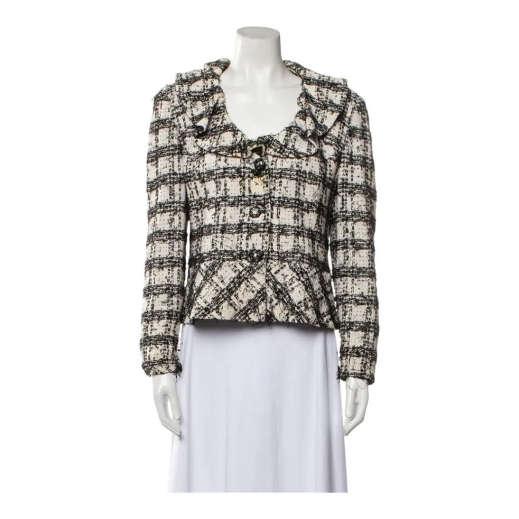 Product image for St. John Couture Evening Jacket, Size 12, Beige and Black